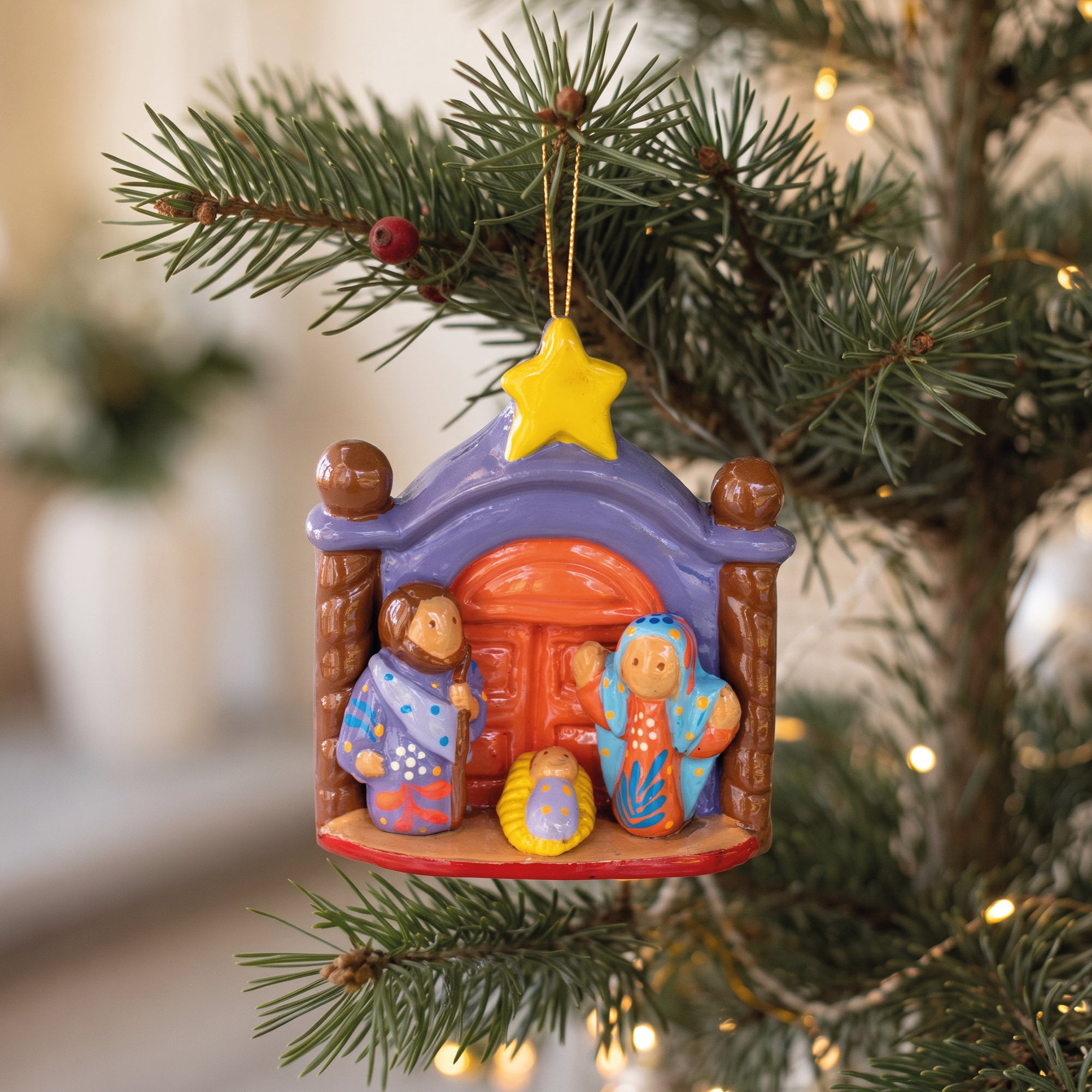 Portal Nativity Ceramic Ornament