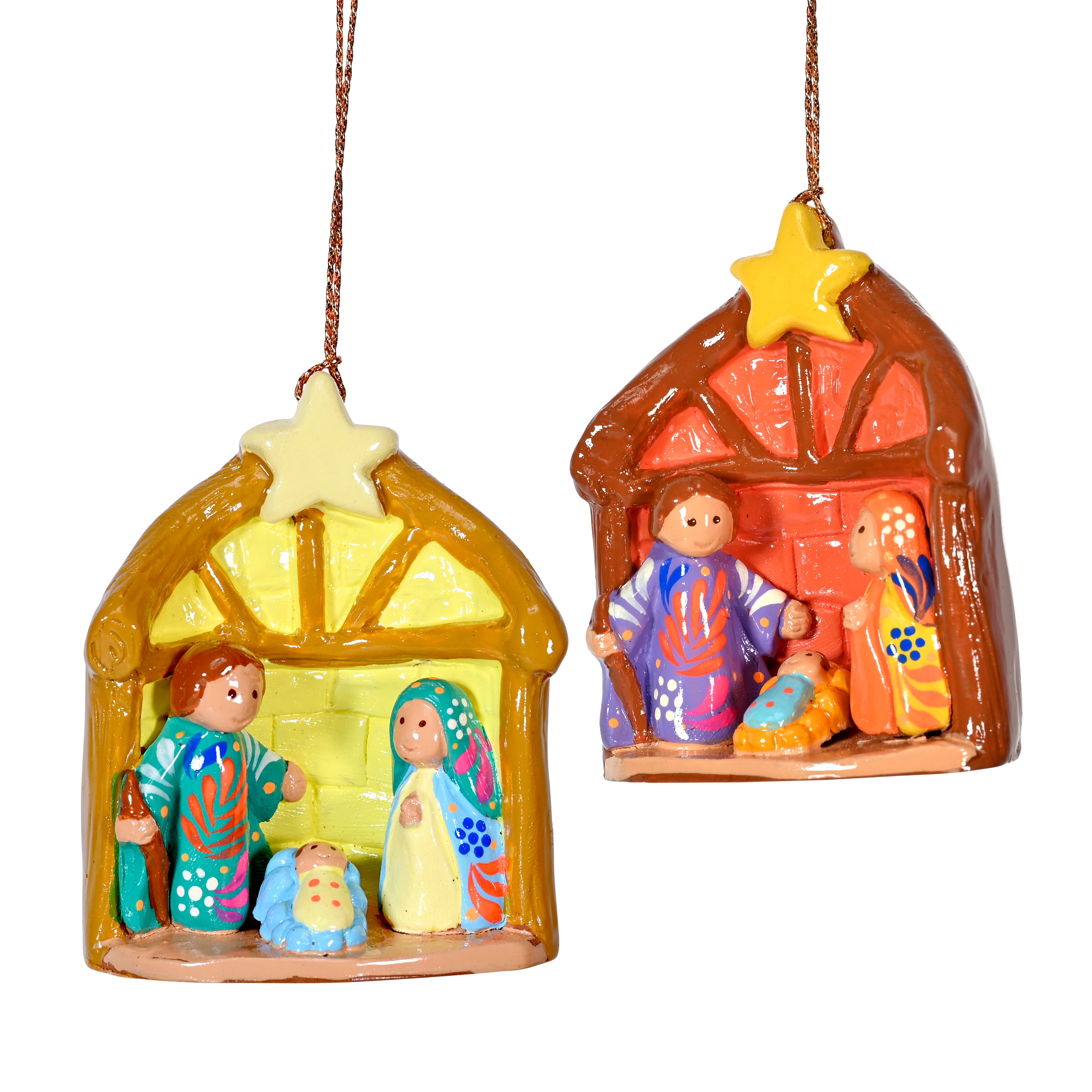 Hut Nativity Ceramic Ornament