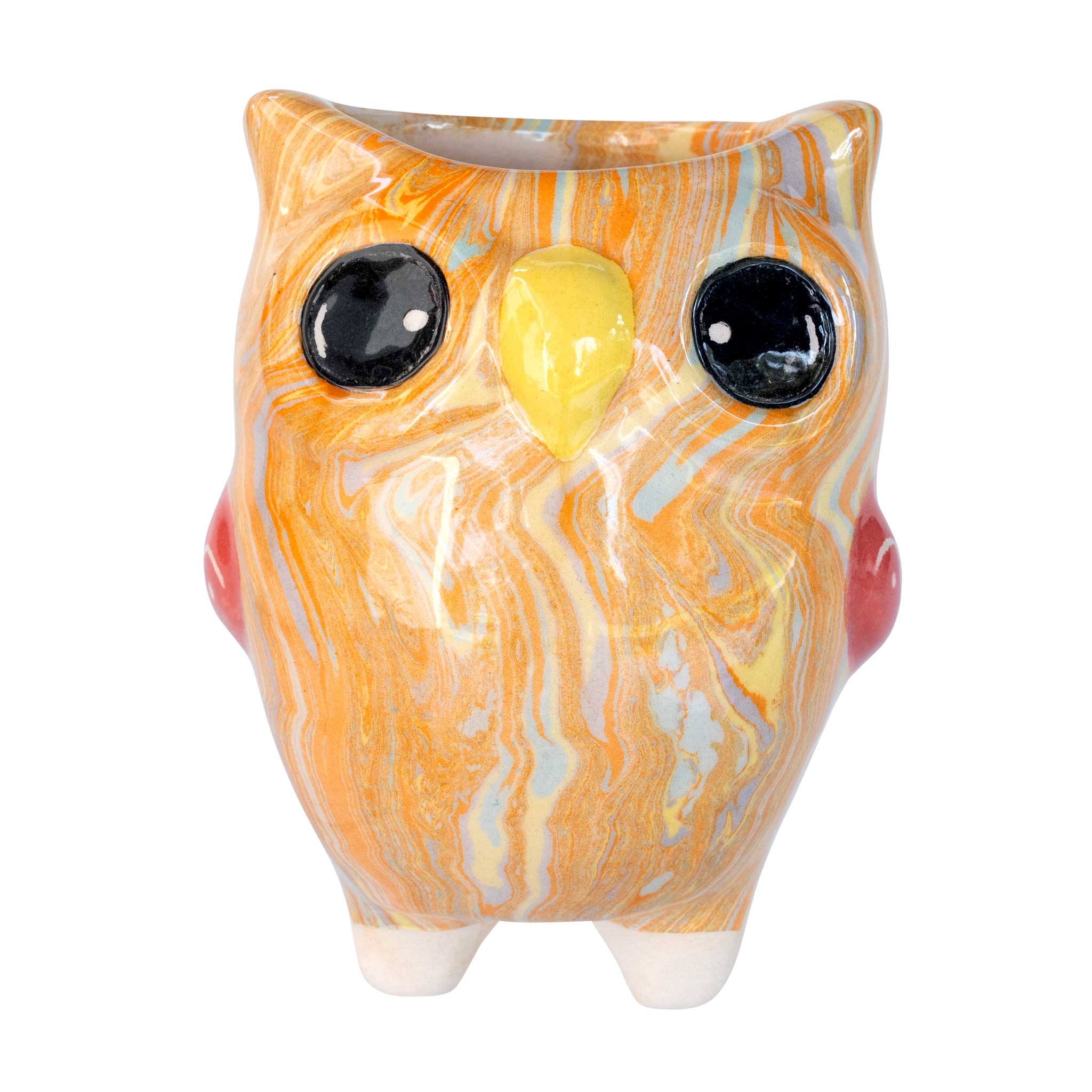 Owl - Swirly Ceramic Plant Pot - Mini - Assorted