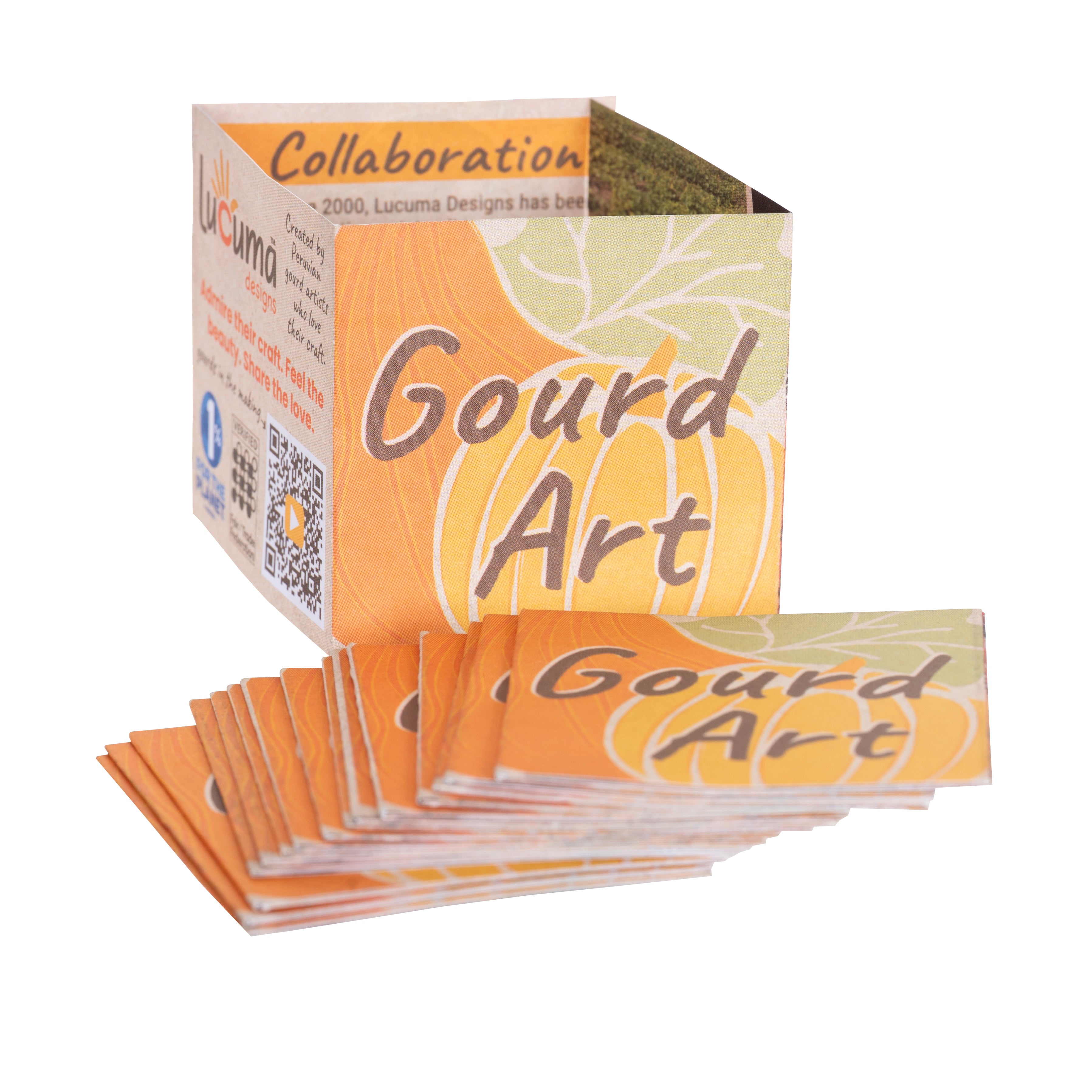 Carved Gourd Art Folded Tag (pack of 50)