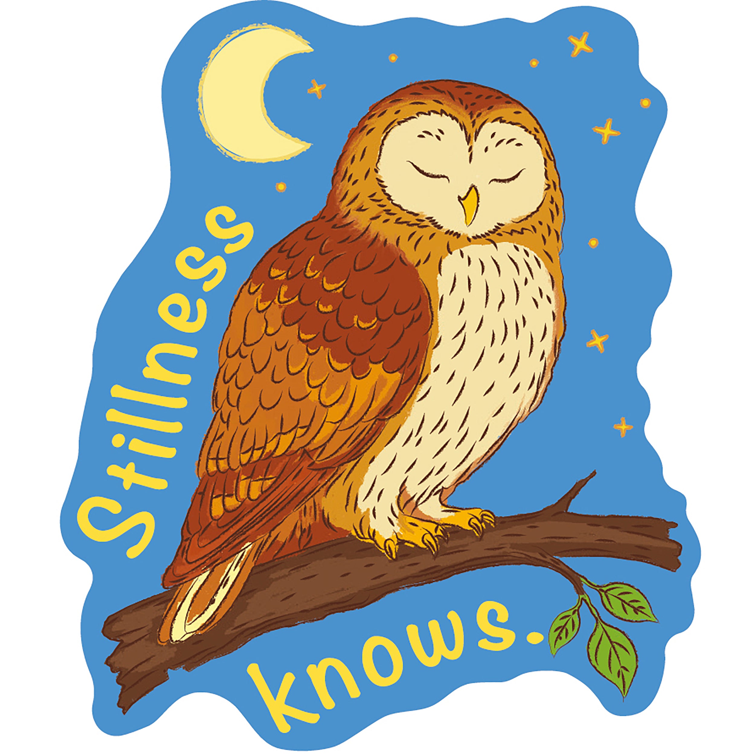 Barn Owl Sticker - Stillness knows