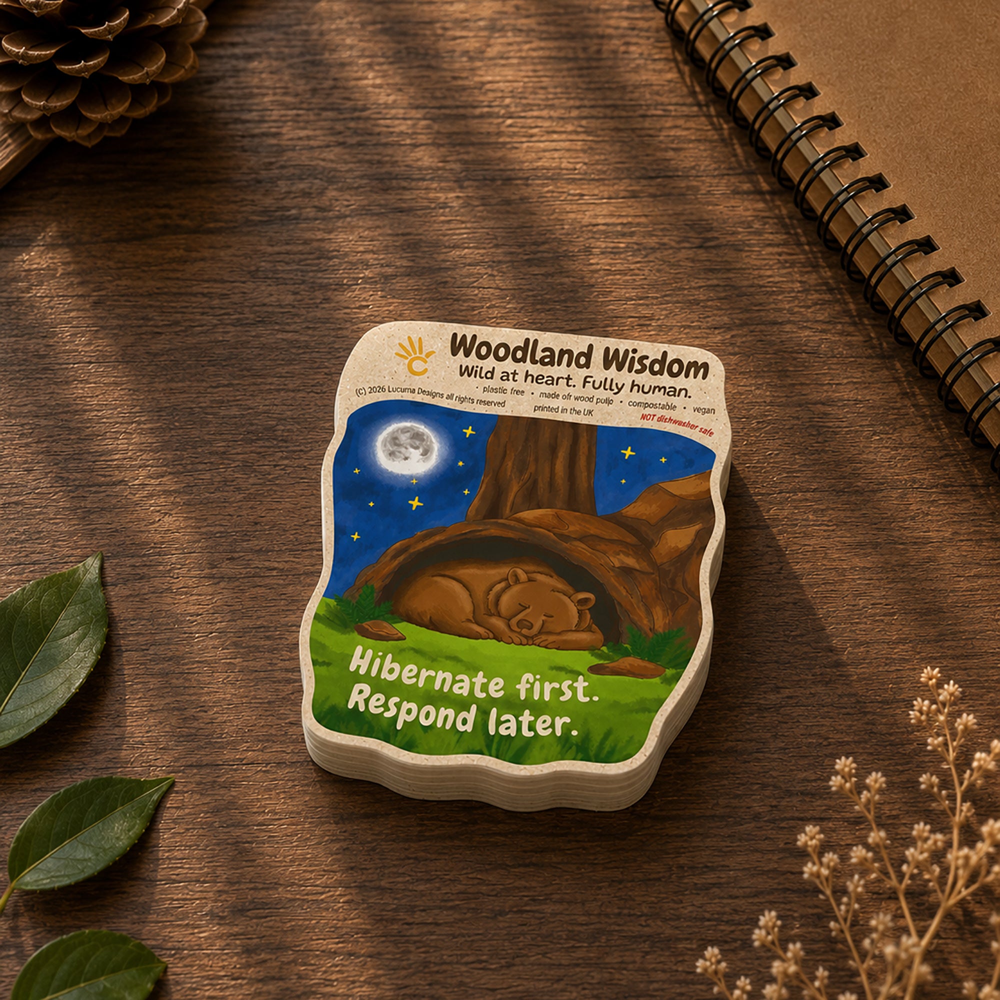 Bear Sticker - Hibernate First. Respond Later.