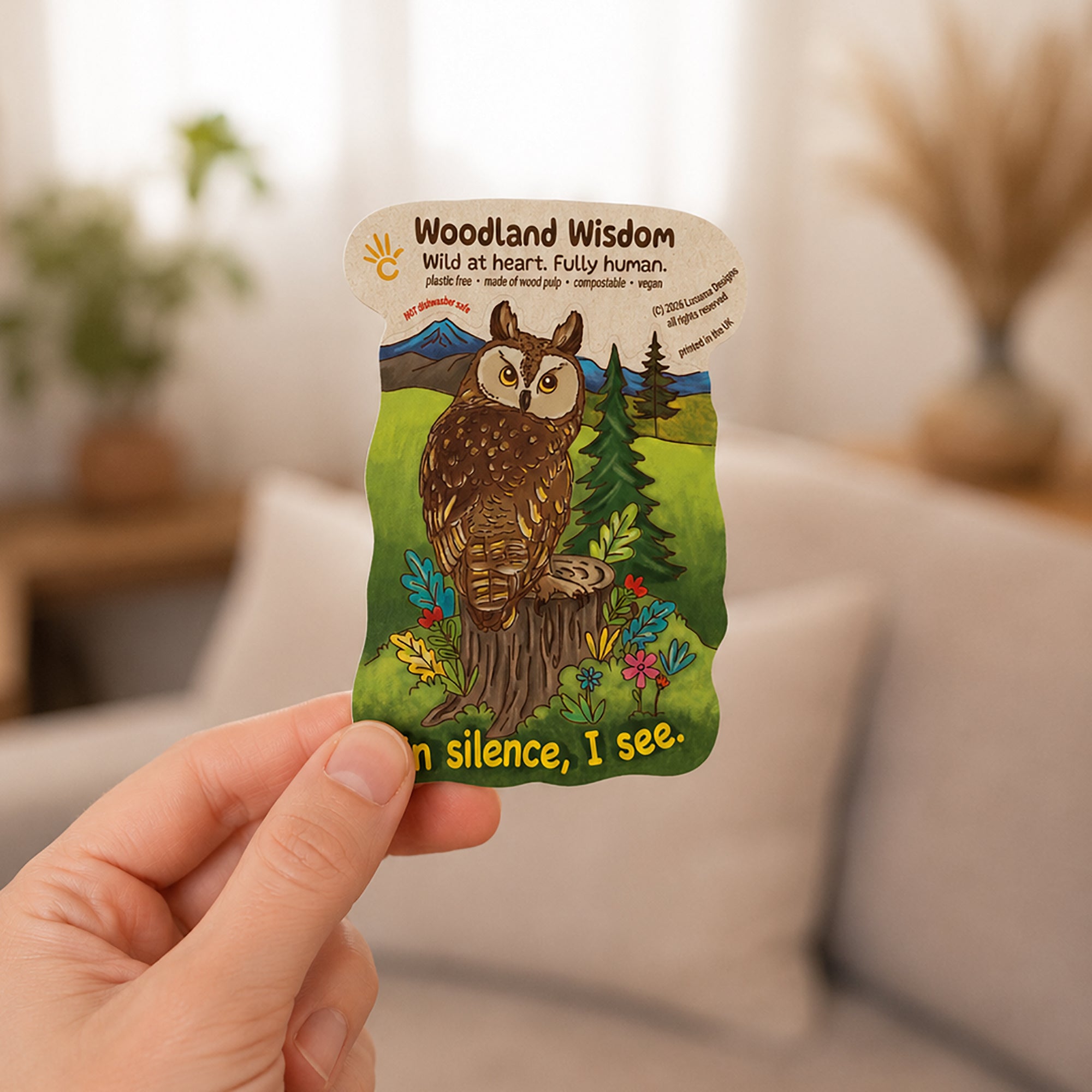 Great Horned Owl Sticker - In silence, I see.