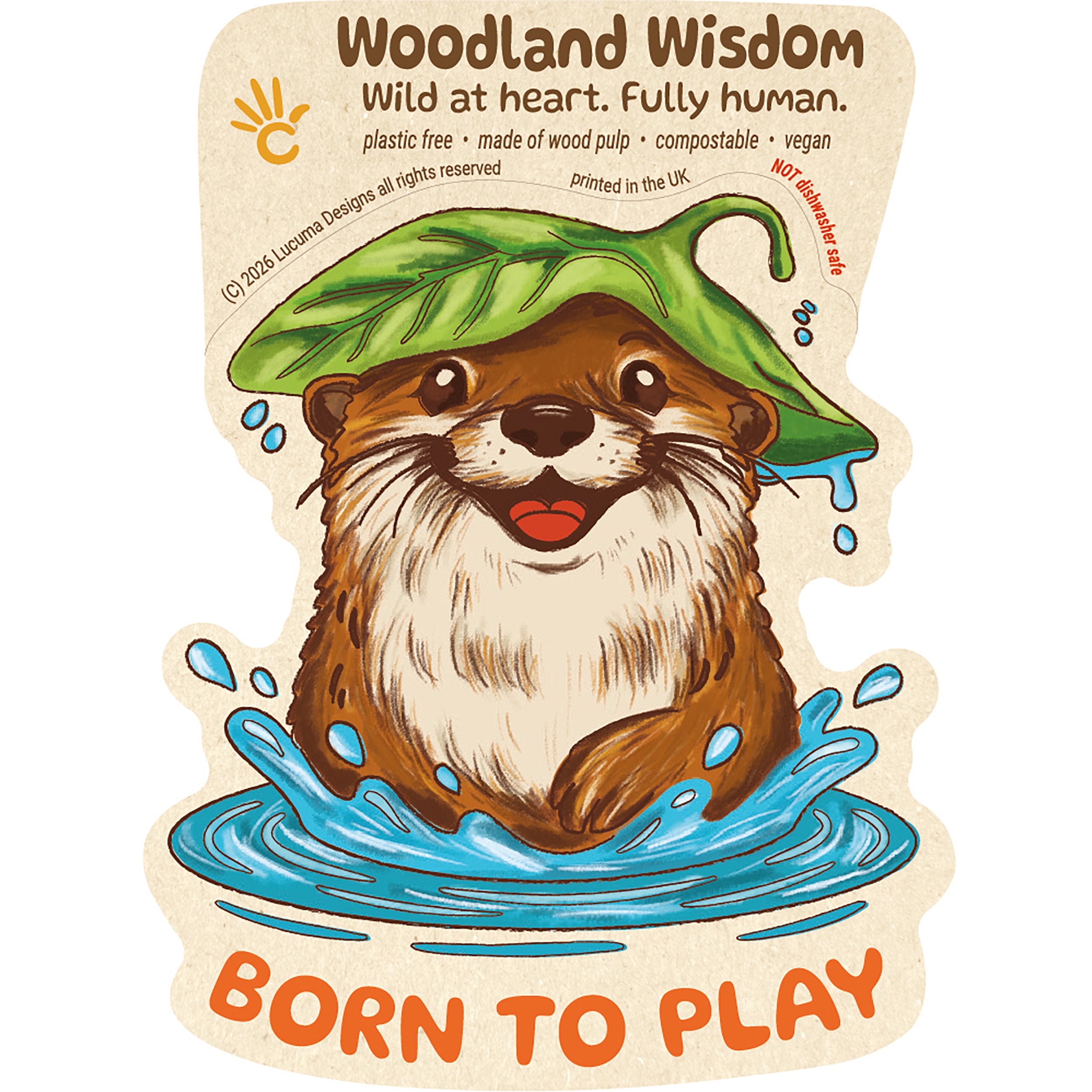 River Otter Sticker - Born to play.