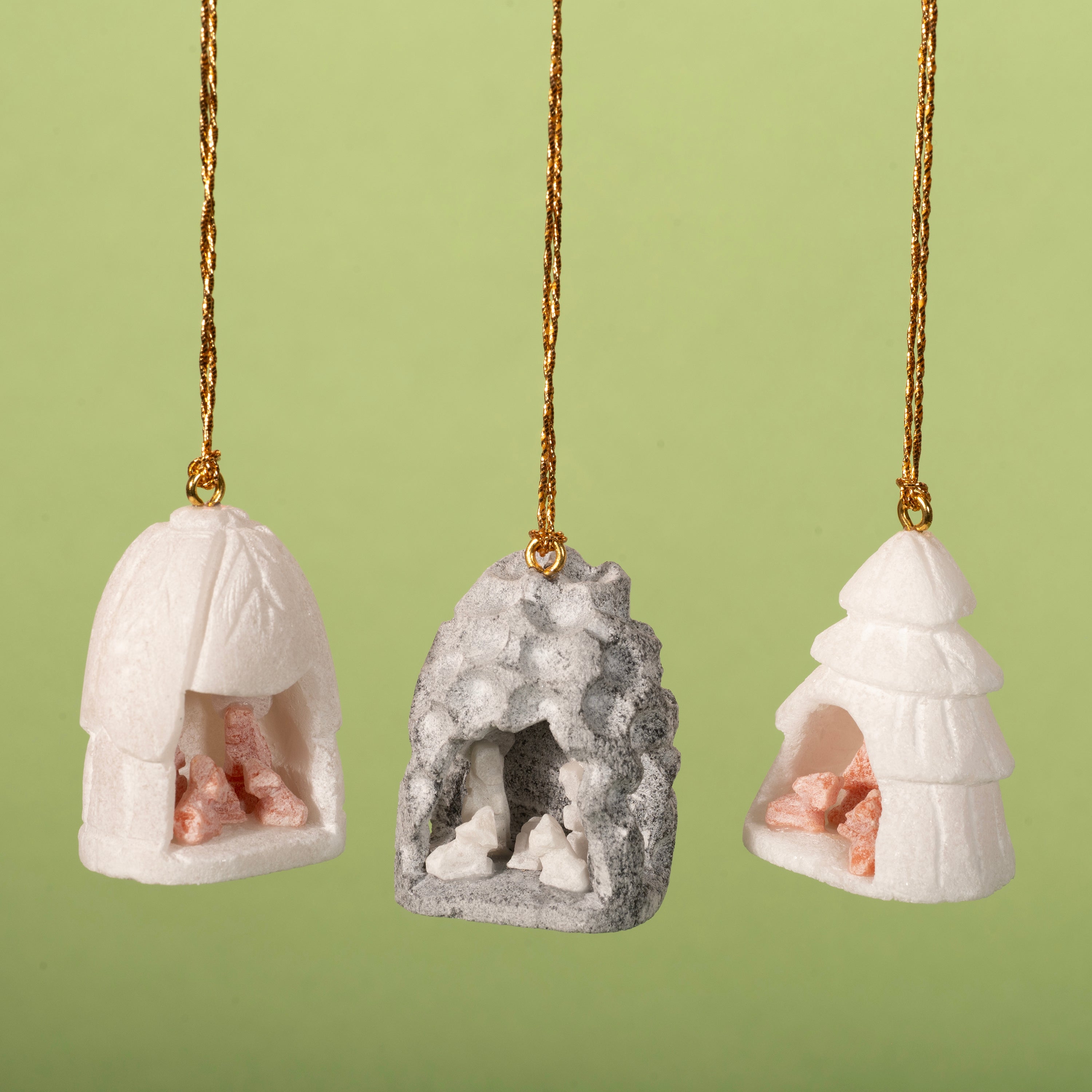 Mini Nativity Alabaster Carved Ornament, 1.25"