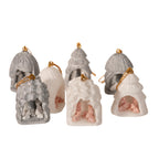 Alabaster Nativity Orn Mini Mix of 12