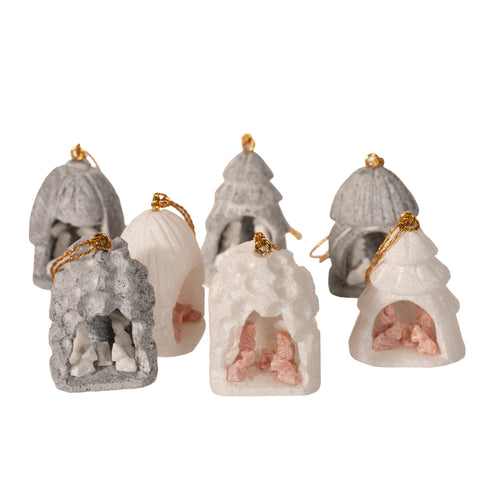 Alabaster Nativity Orn Mini Mix of 12