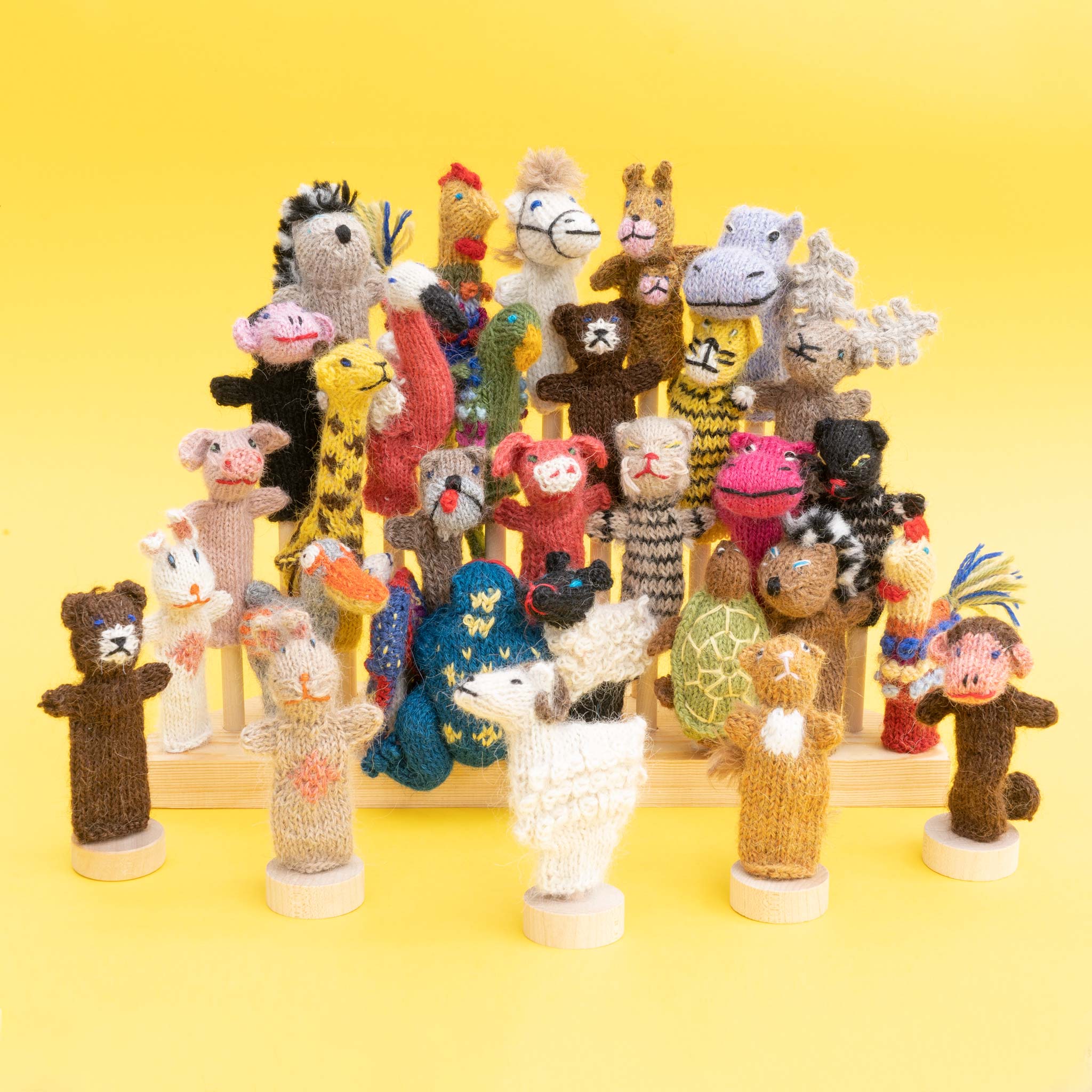 Animal Mix Alpaca Wool Finger Puppets (sold in 100's)