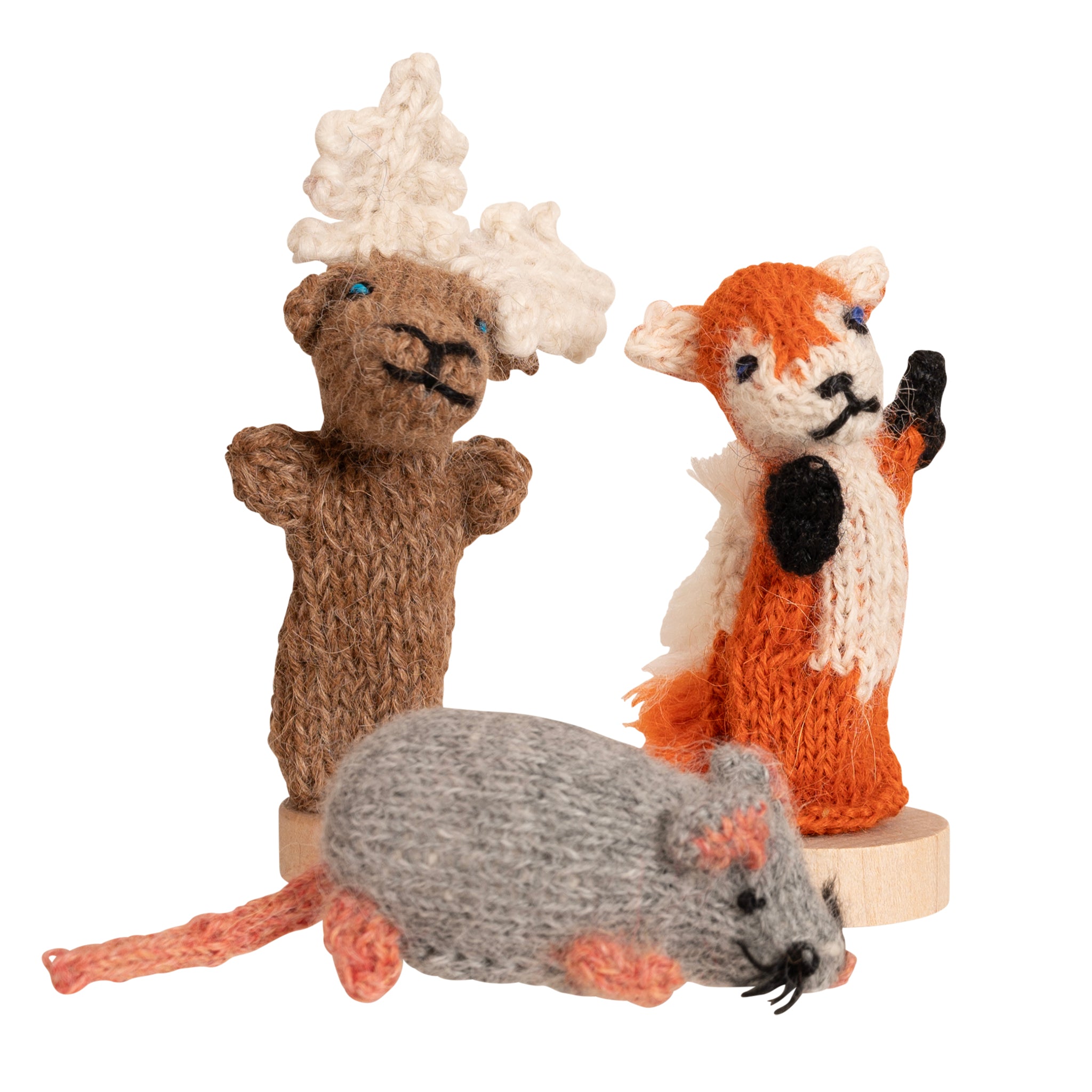 Forest Animal Mix Alpaca Finger Puppet