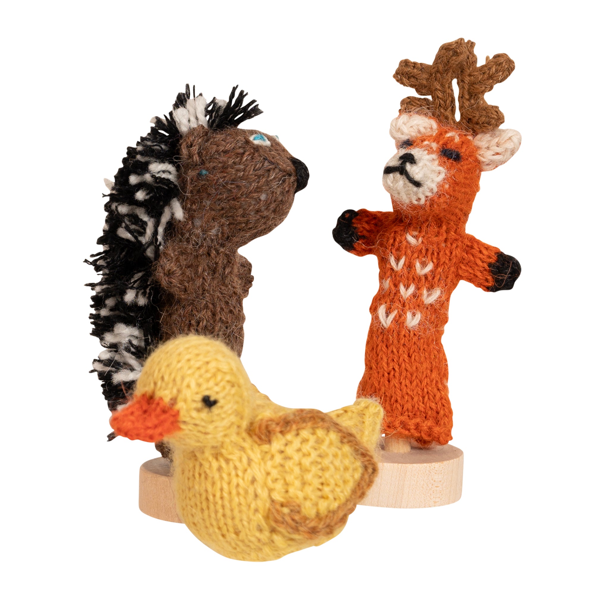 Forest Animal Mix Alpaca Finger Puppet