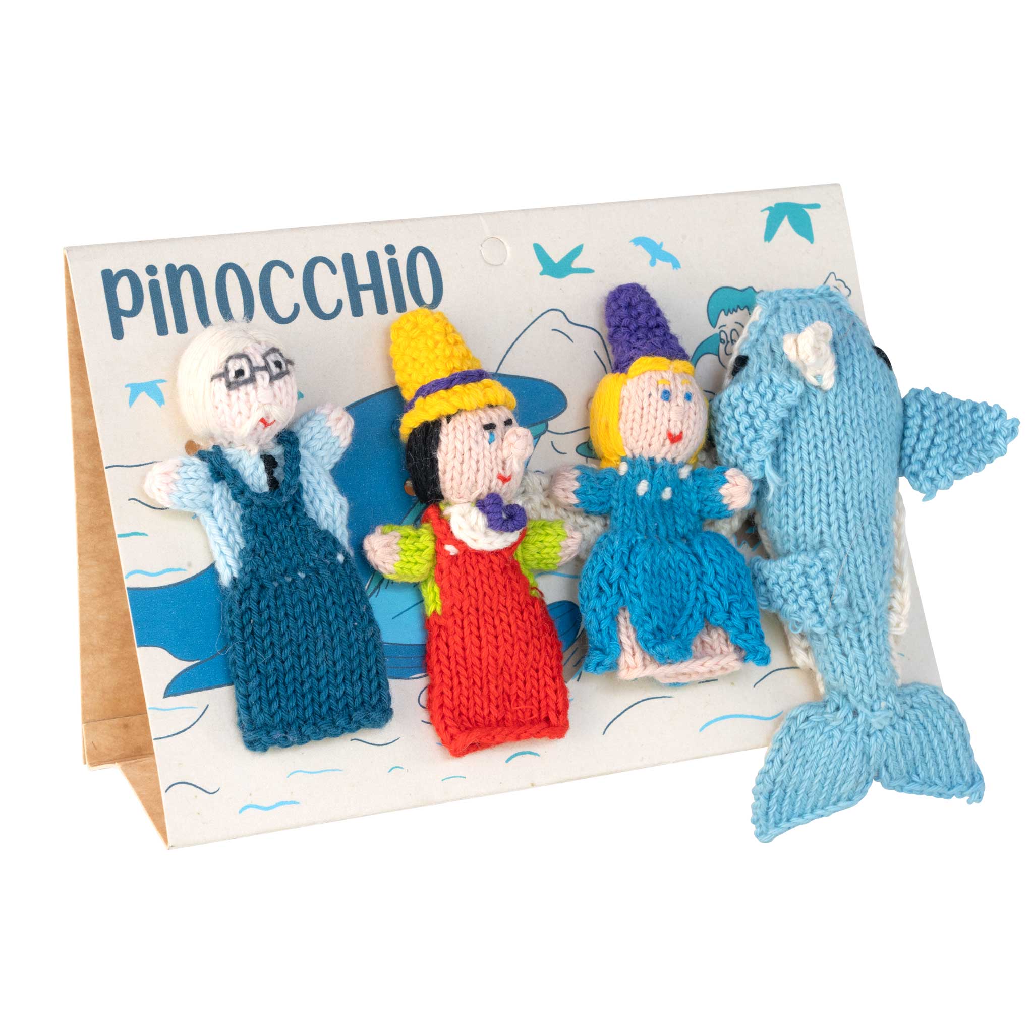 Pinocchio Story Pack of 4 - Organic Cotton Finger Puppets