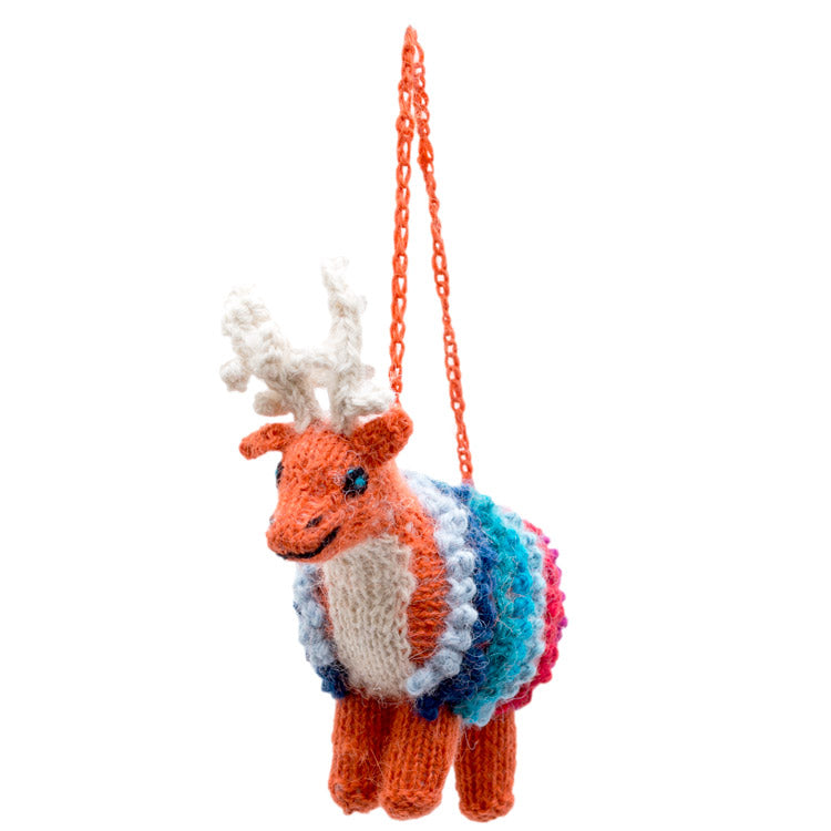 Deer  - Alpaca Knitted Ornament