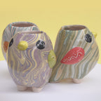 Bird Bobo - Swirly Mini Ceramic Plant Pot - Assorted