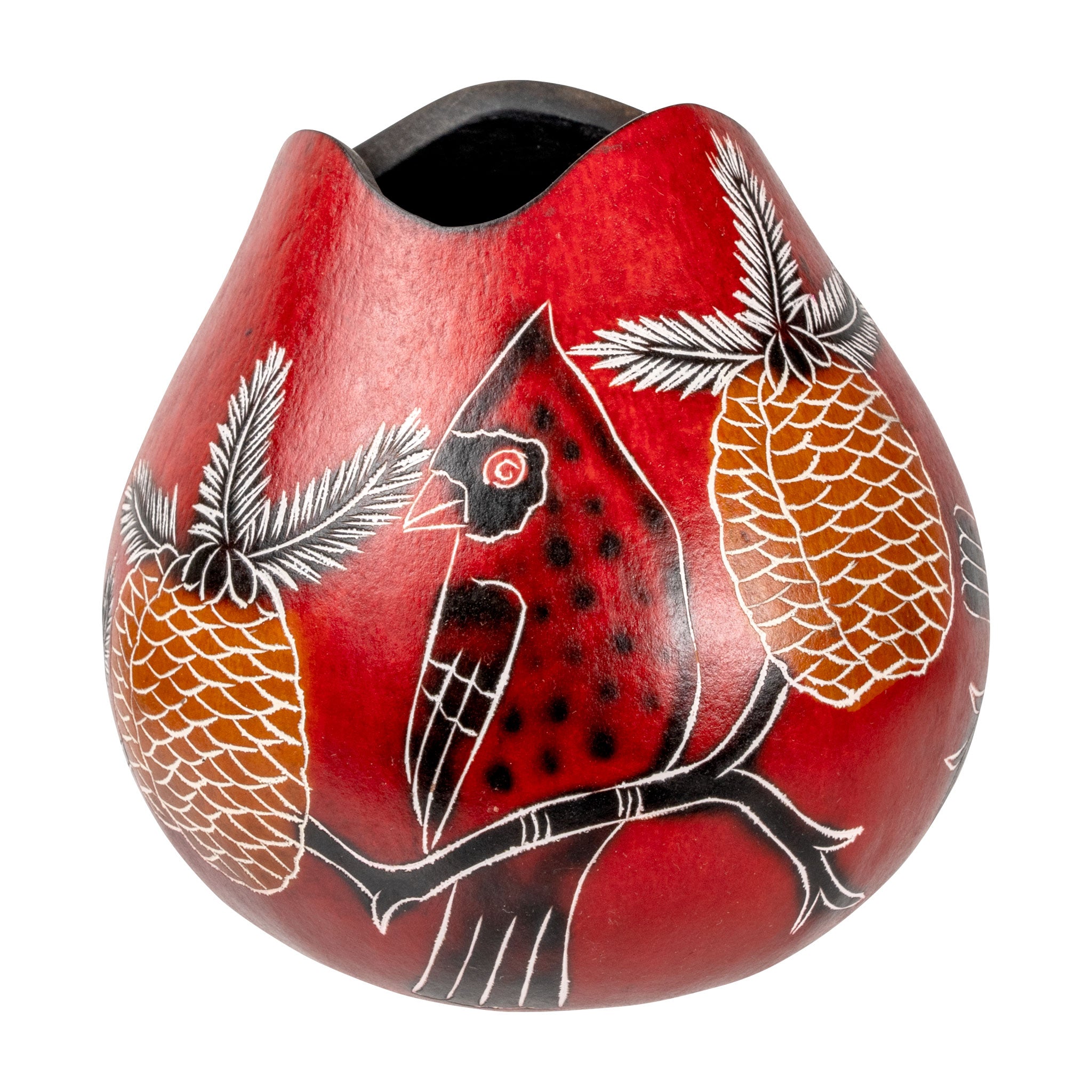 Cardinals - Mini Gourd Vessel