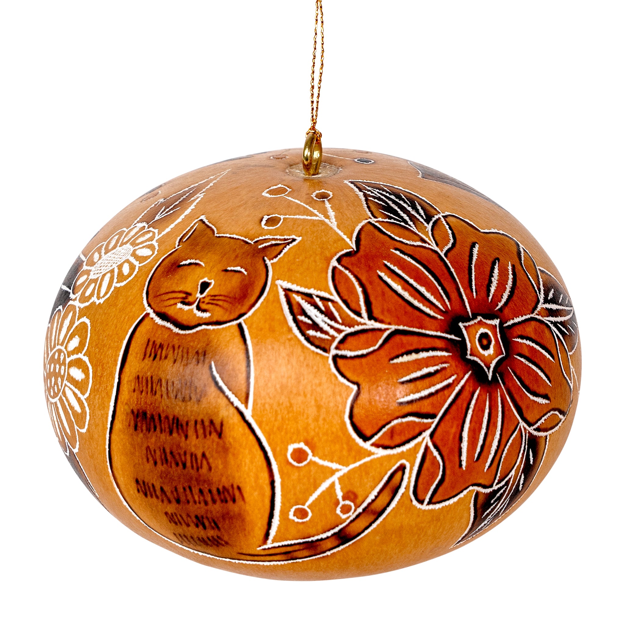 Garden Cat - Gourd Ornament