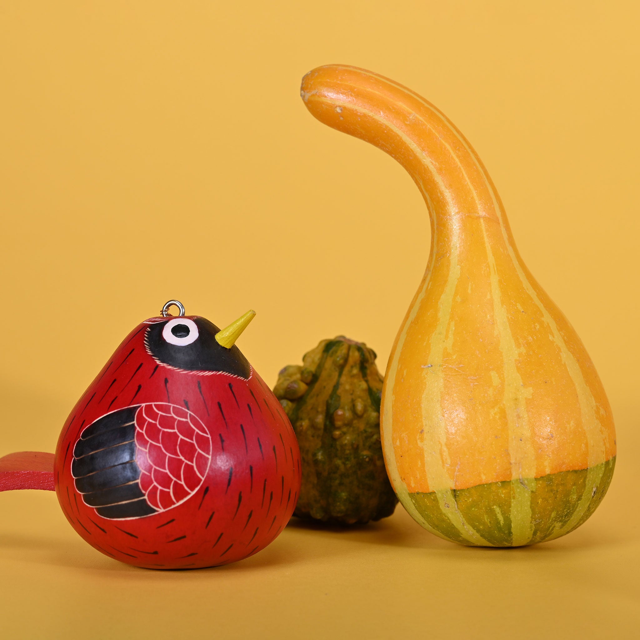 Cardinal Birdie - Gourd Ornament (sold in 6's)