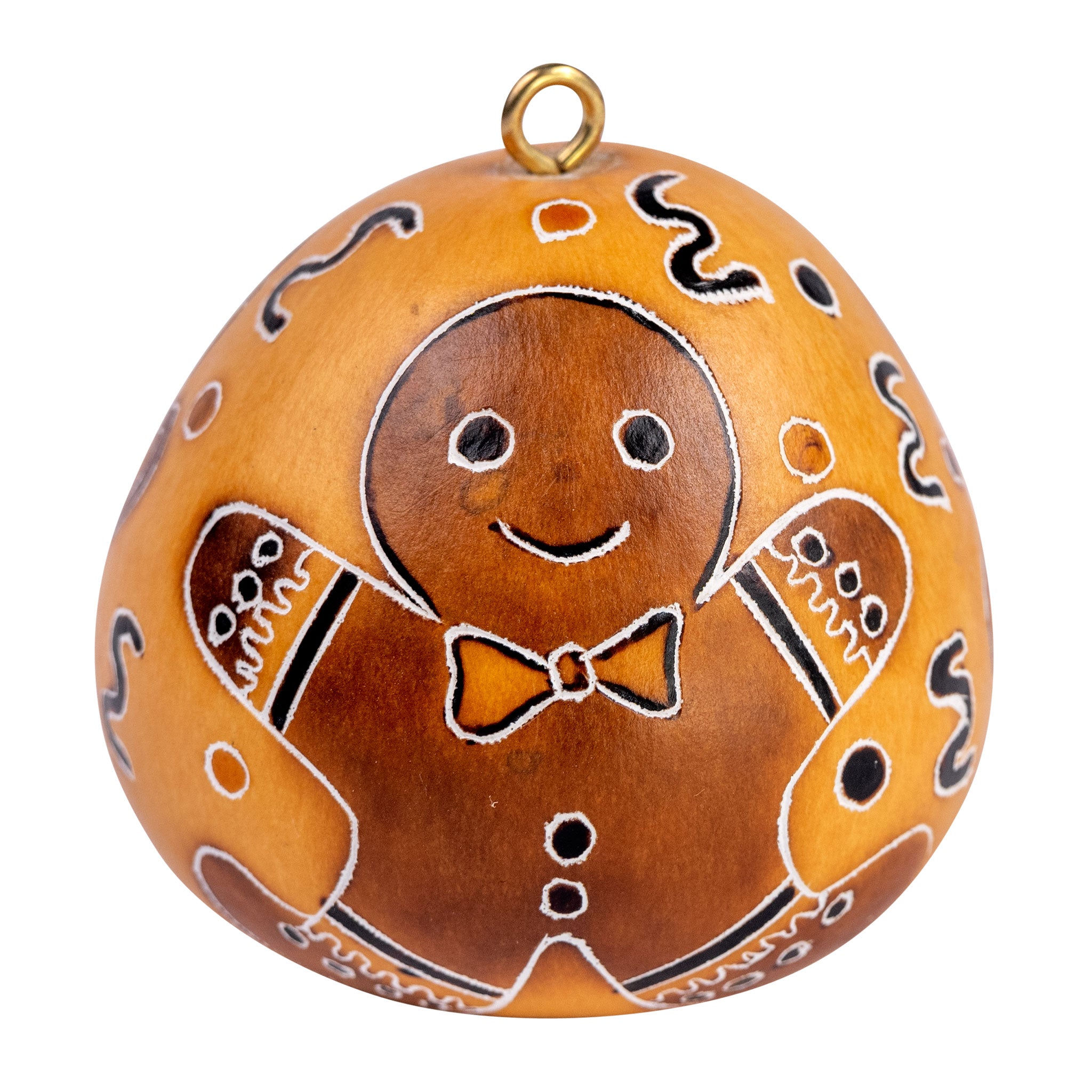 Gingerbread - Mini Gourd Ornament