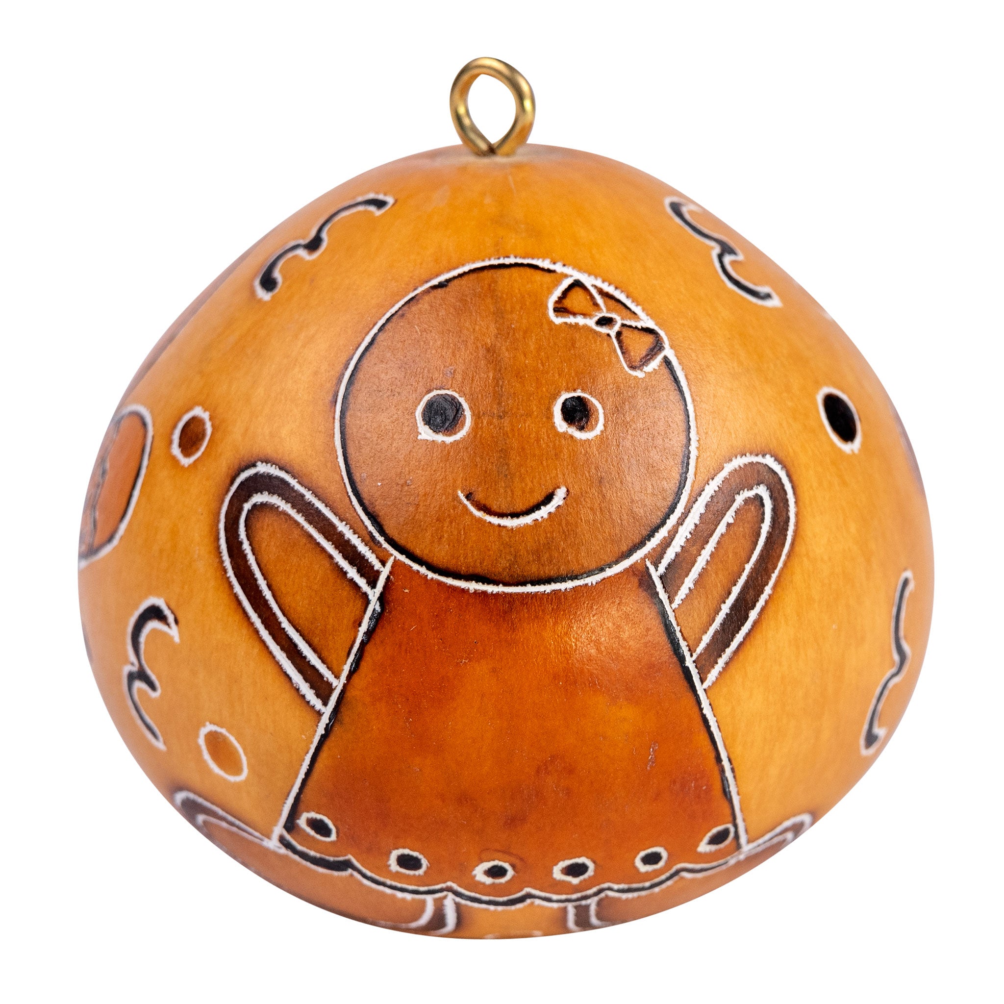 Gingerbread - Mini Gourd Ornament