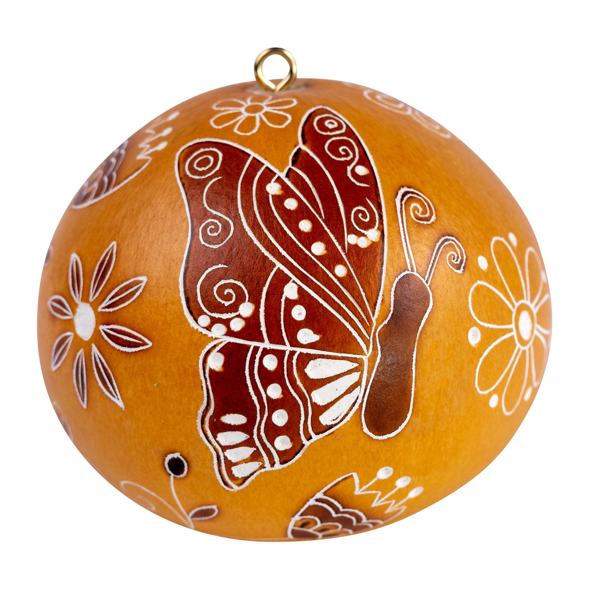 Butterfly Doodle - Gourd Ornament