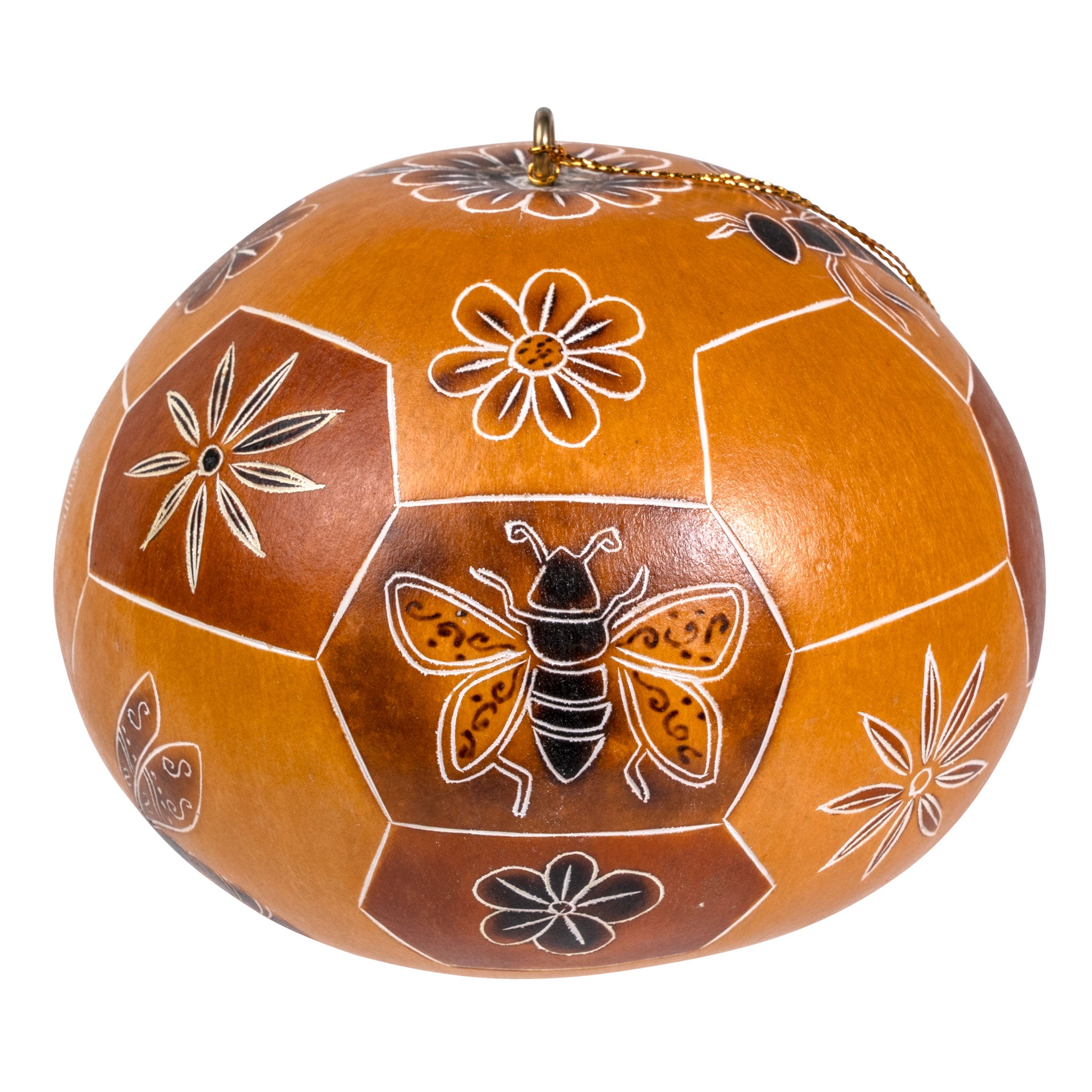 Bee Doodle - Gourd Ornament