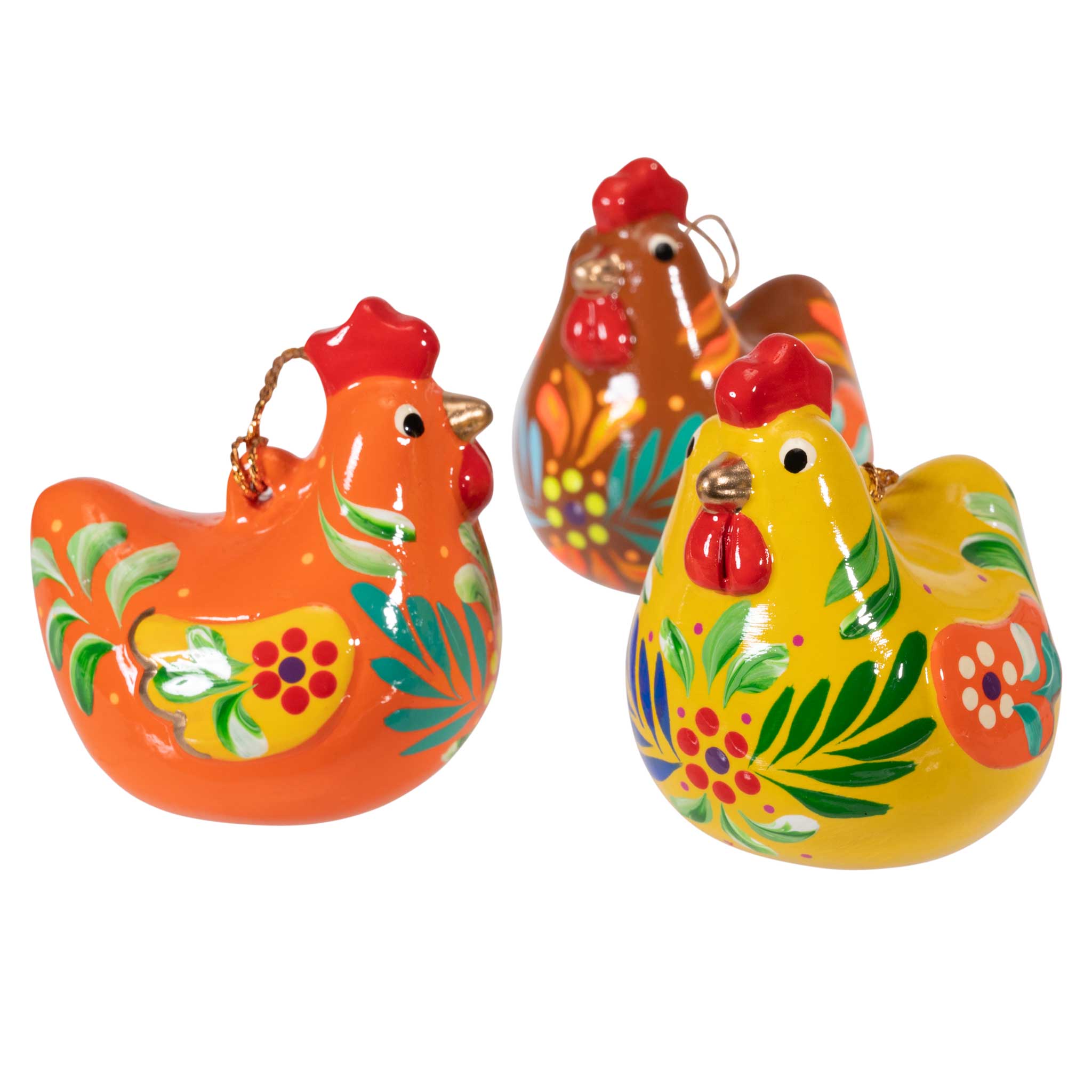 Hen - Confetti Ceramic Ornament