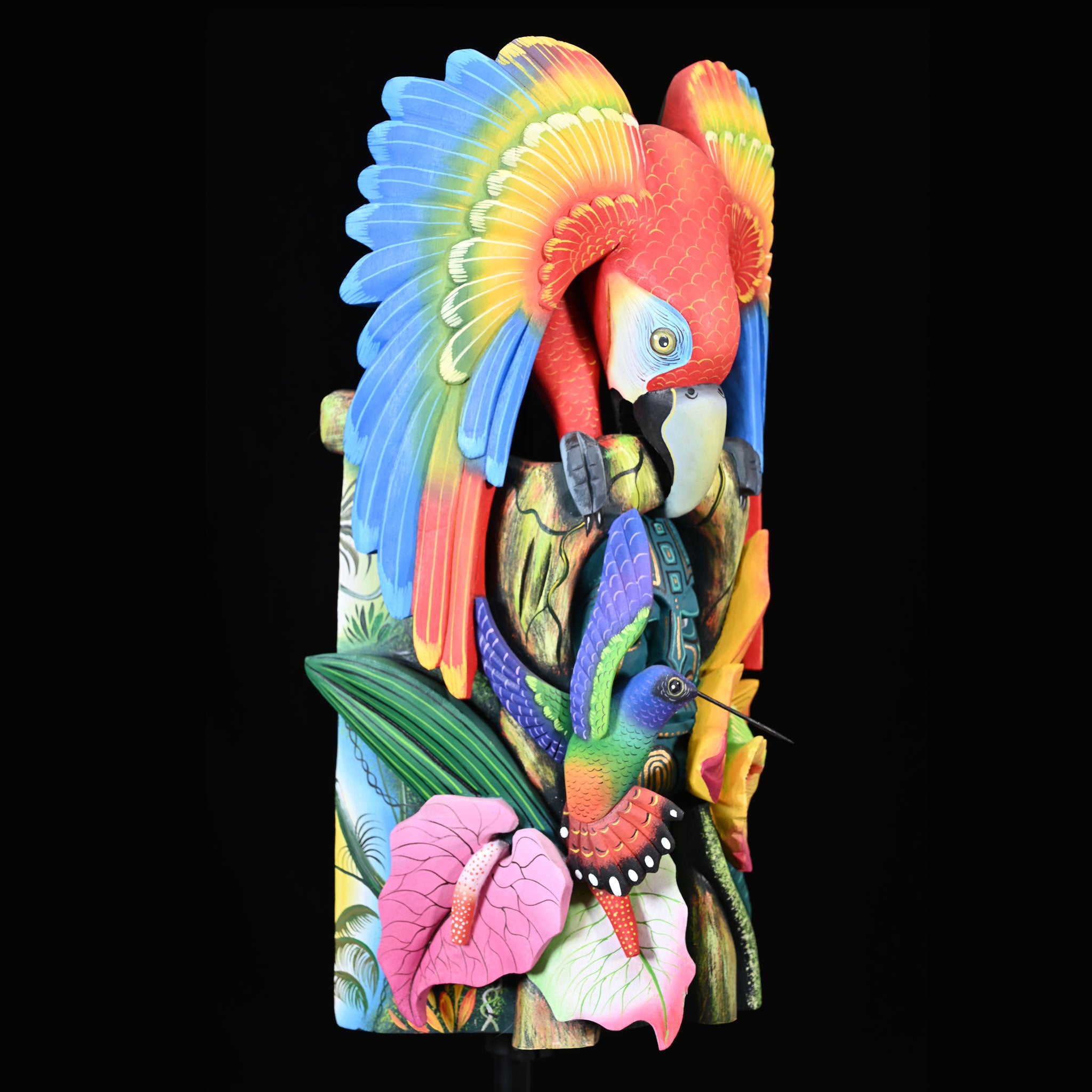 "Crowning Glory" by Marcos Rojas Morales and Esteban Morales Lazaro; Balsa Wood Mask or Totem from Boruca, CR with size 18"