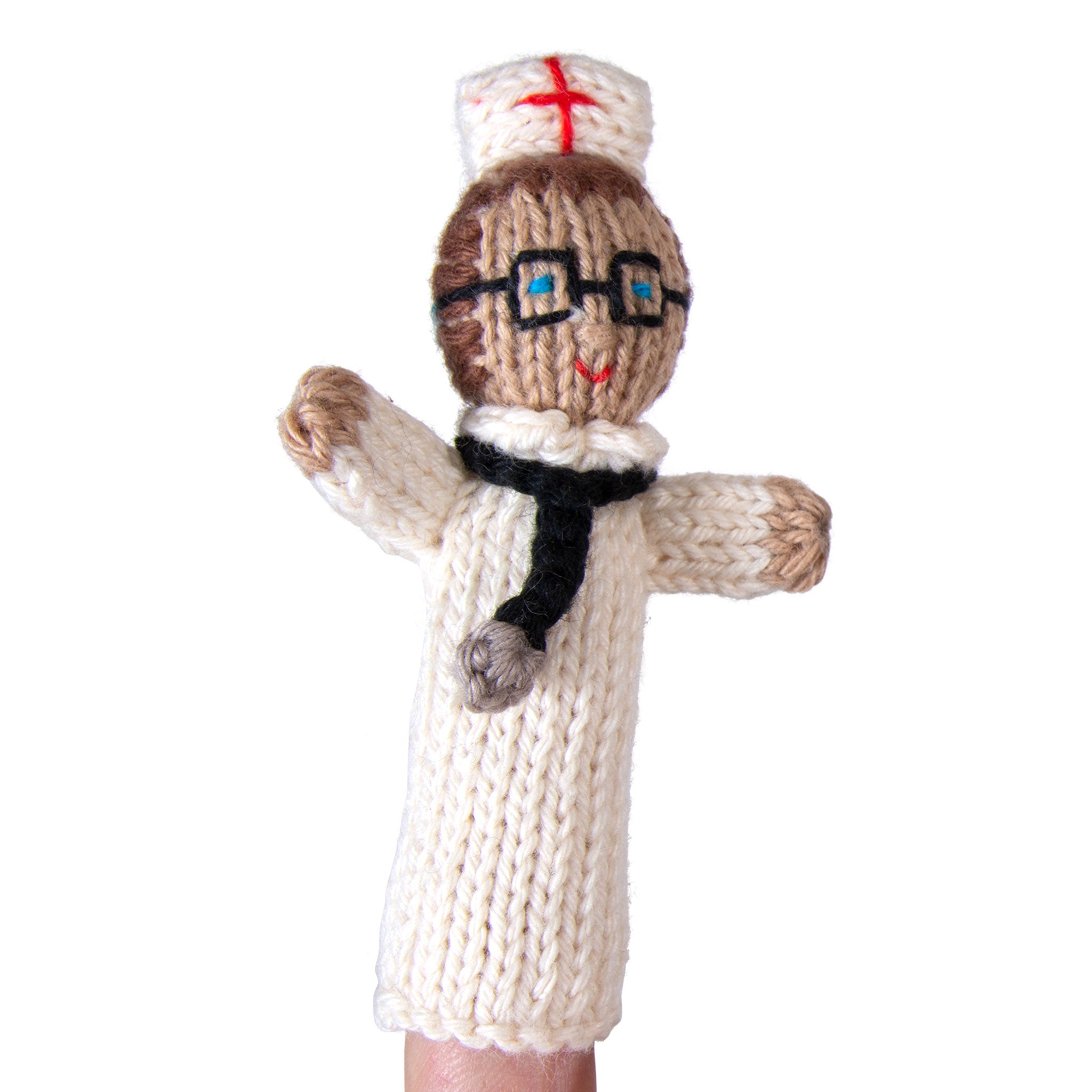 Female Nurse - Organic Cotton Finger Puppet