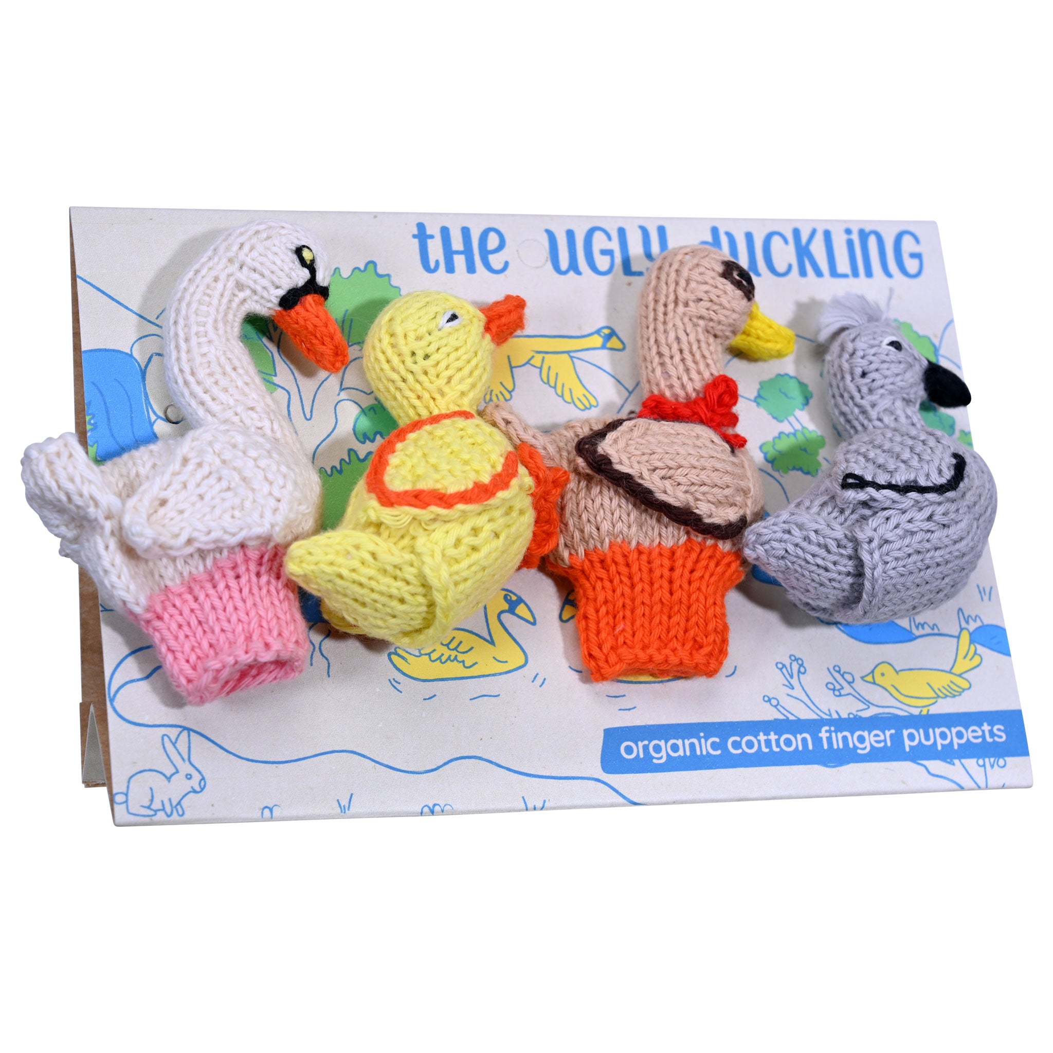 The Ugly Duckling Story Pack of 4 - Organic Cotton Finger Puppets