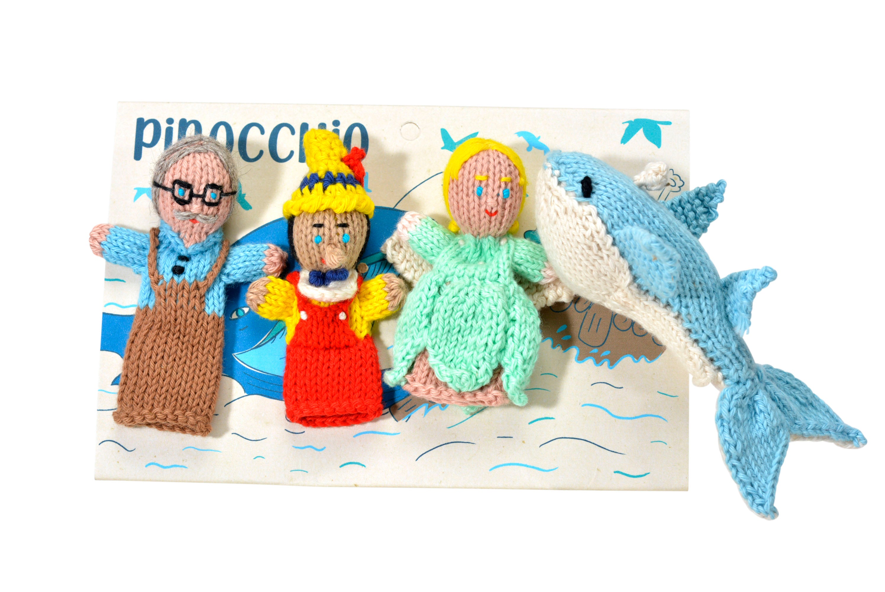 Pinocchio Story Pack of 4 - Organic Cotton Finger Puppets