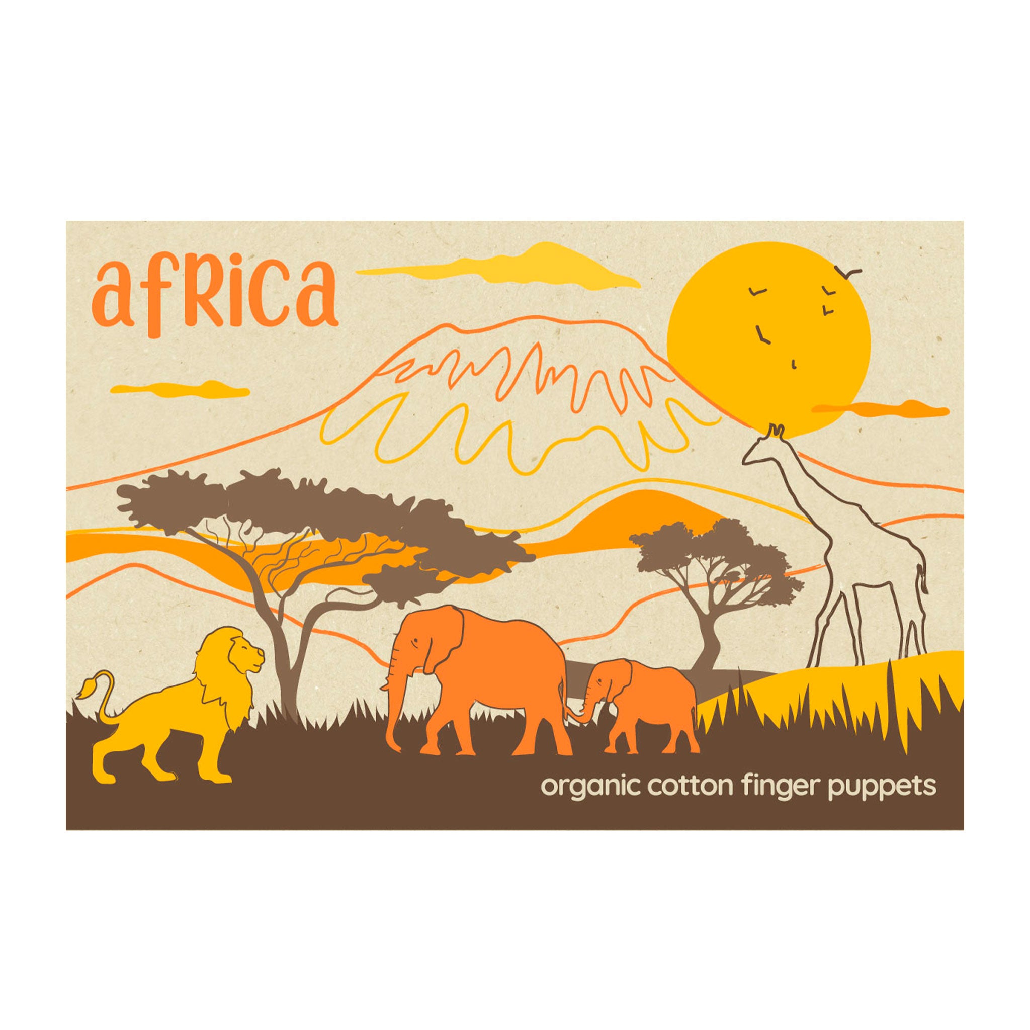 Africa Story Pack of 4 - Organic Cotton Finger Puppets