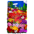 Playful Butterflies - Large Vertical 22"x36" - 3D Arpillera Art Quilt