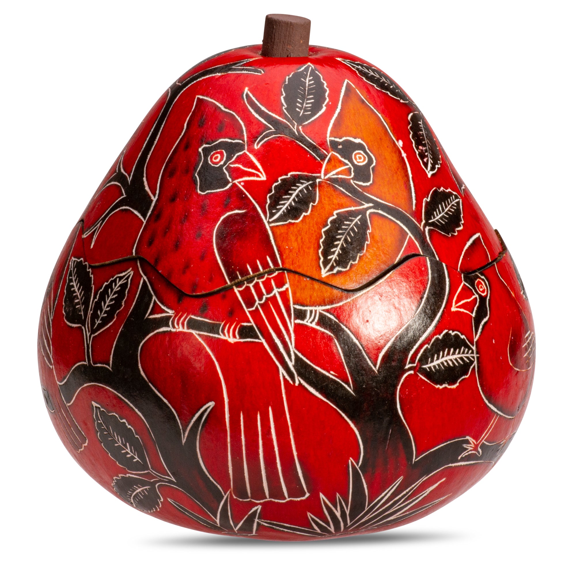 Cardinals on Branch - Medium Gourd Box - Assorted Designs