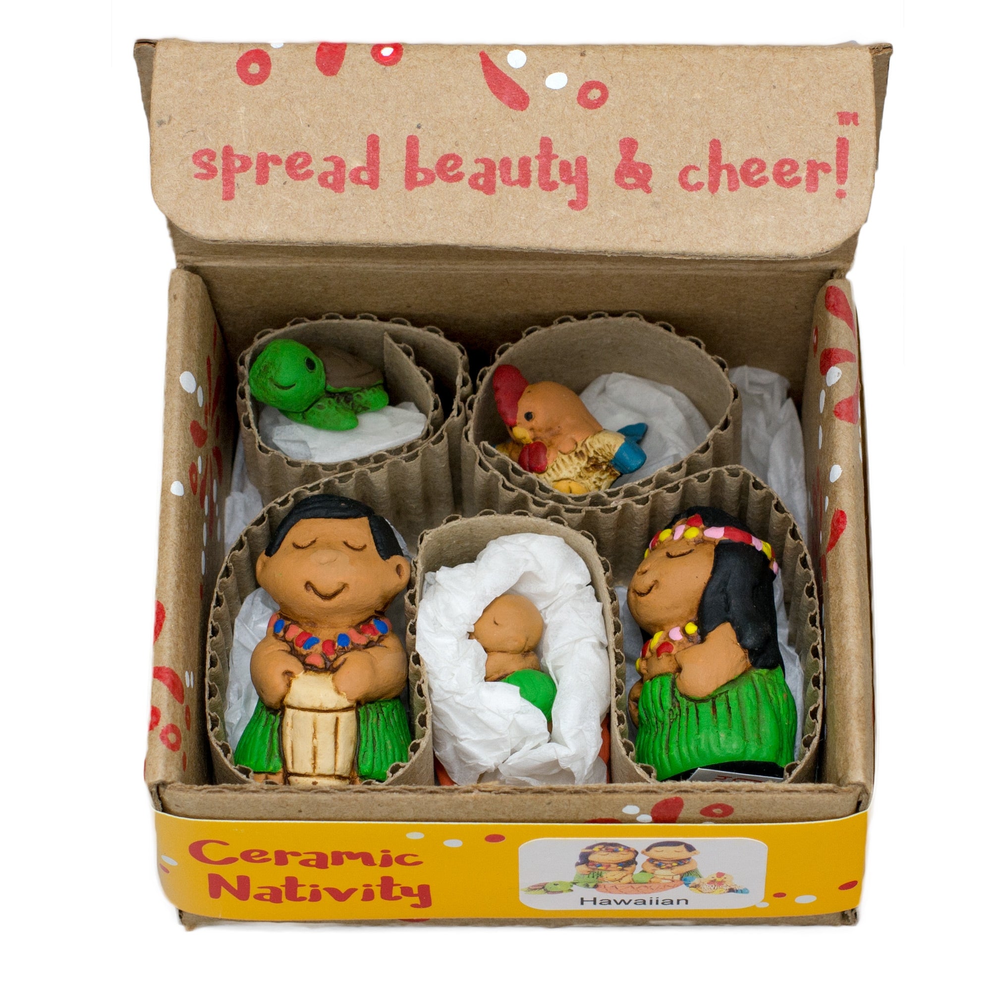 Hawaiian - Mini Nativity Set of 6, 1" H