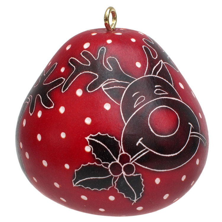 Rudolph - Mini Gourd Ornament