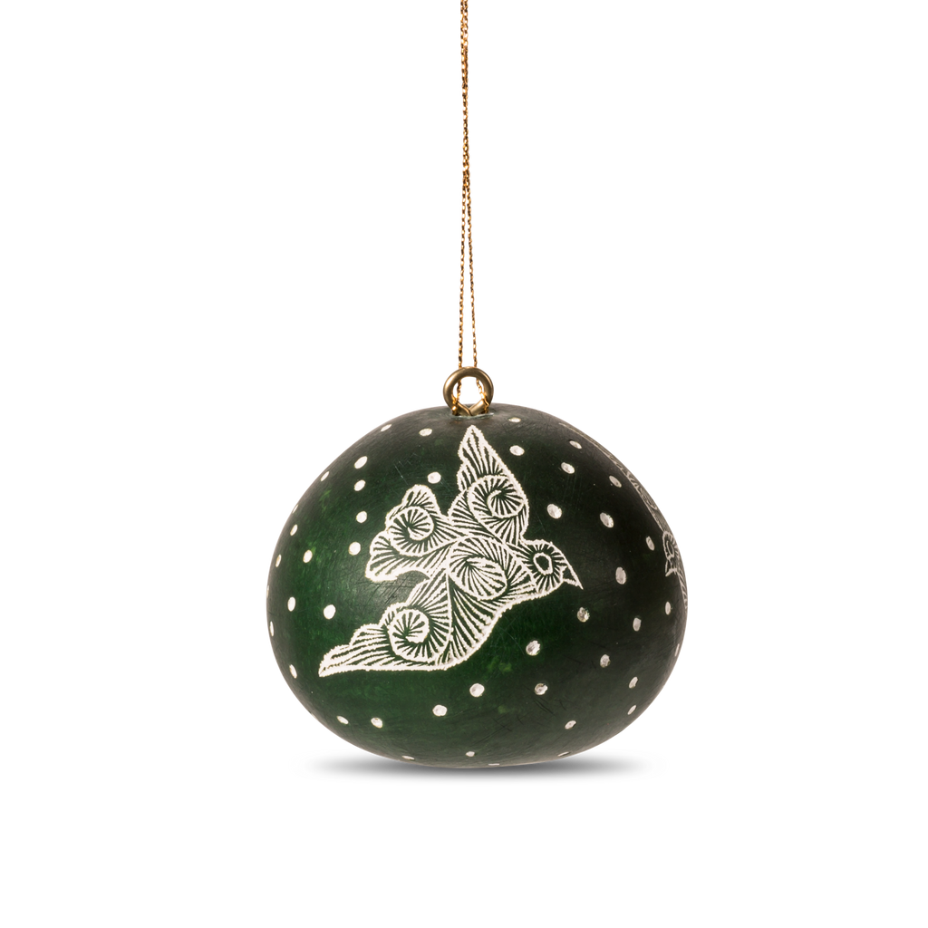 Doves - Mini Gourd Ornament