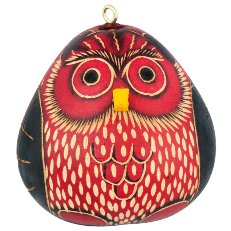 Spotted Owl - Gourd Ornament
