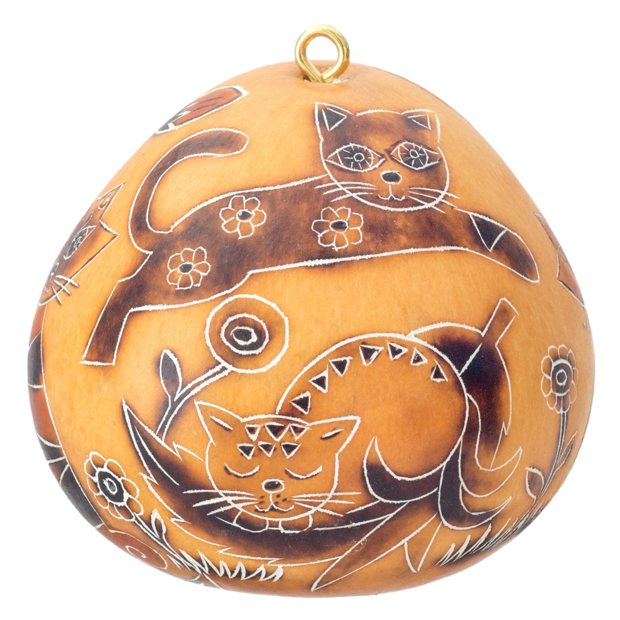 Whimsy Cat - Gourd Ornament
