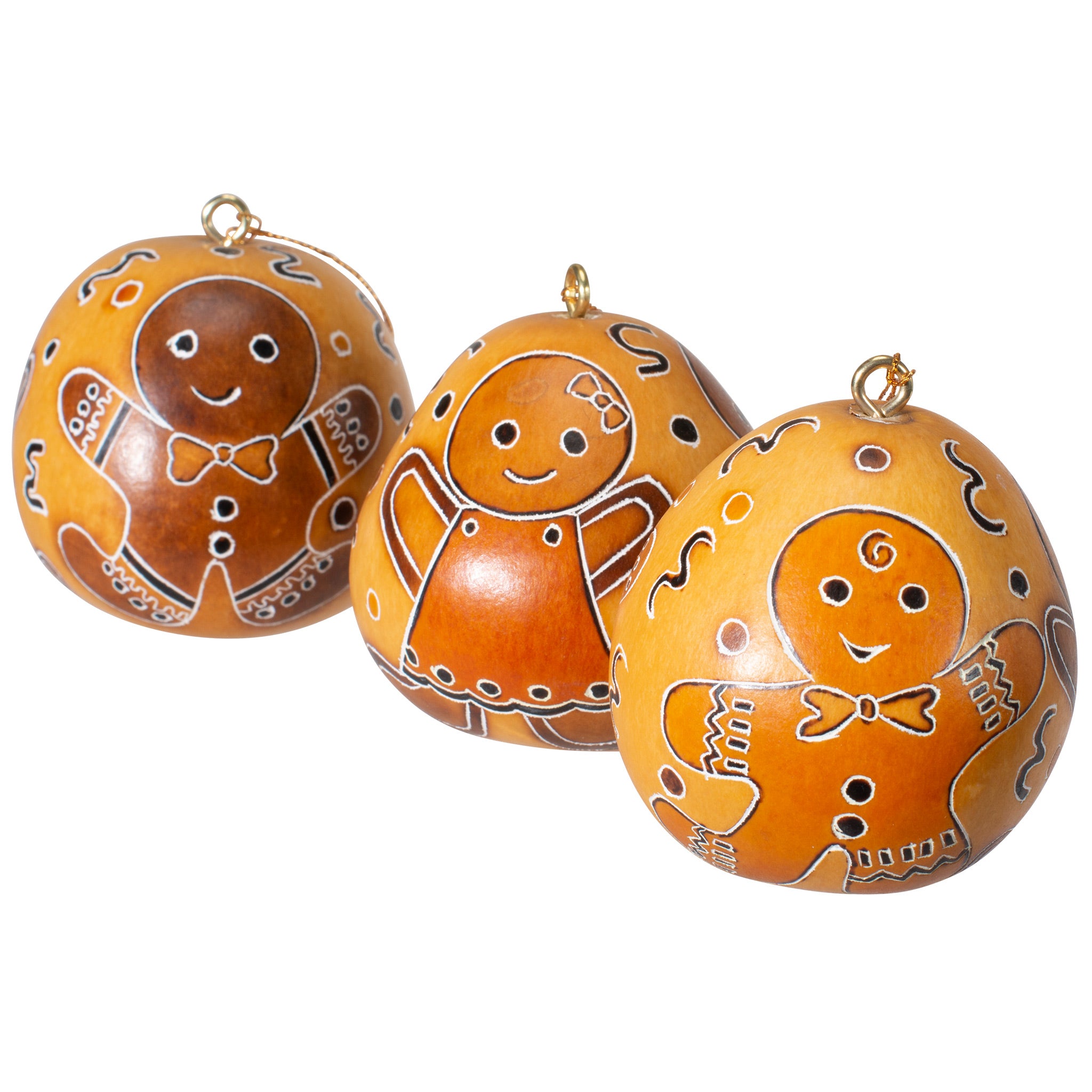 Gingerbread - Mini Gourd Ornament