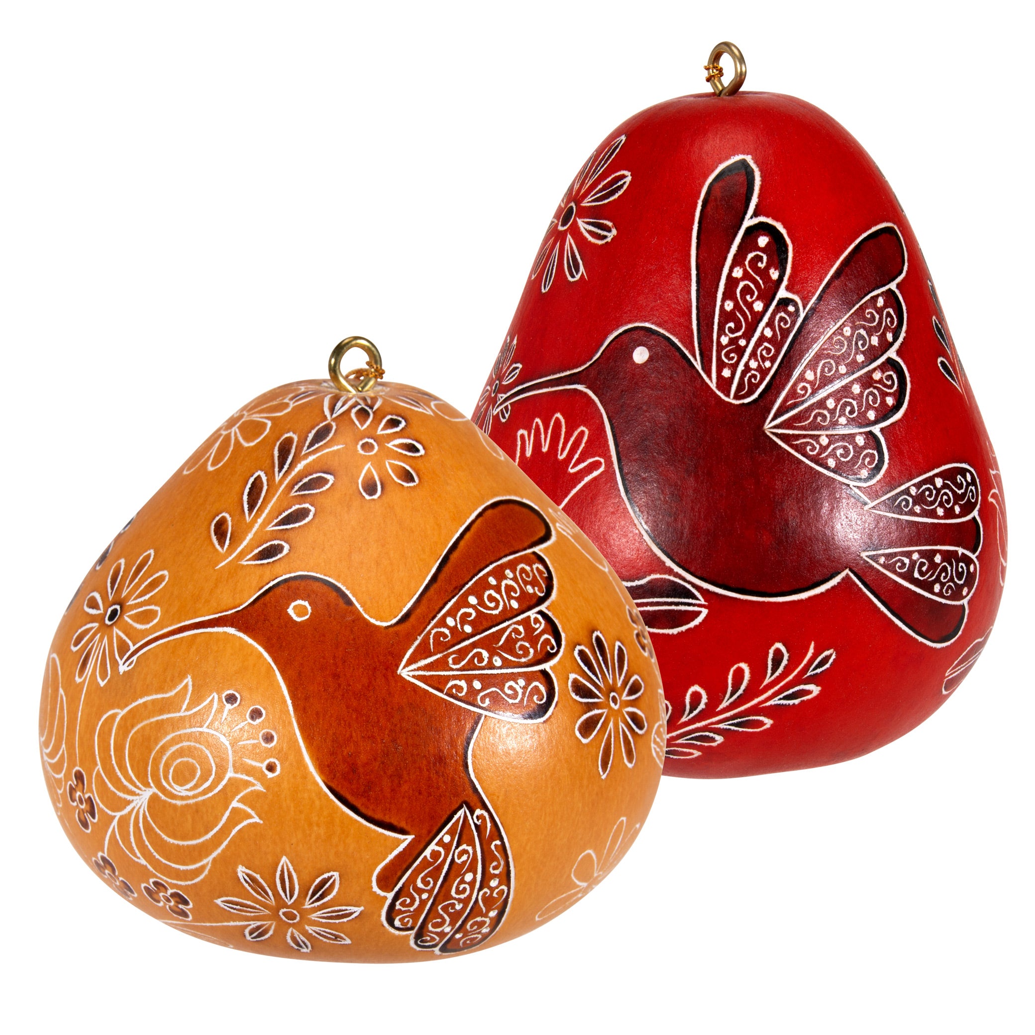 New Hummingbird Doodle - Gourd Ornament