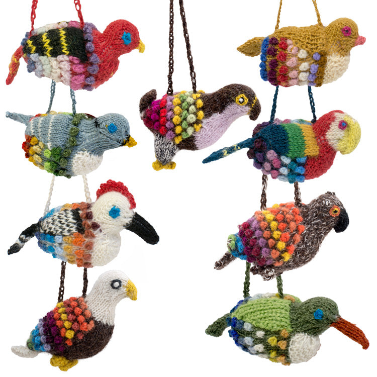 Bird Mix - Alpaca Knitted Ornament (sold in 12's)
