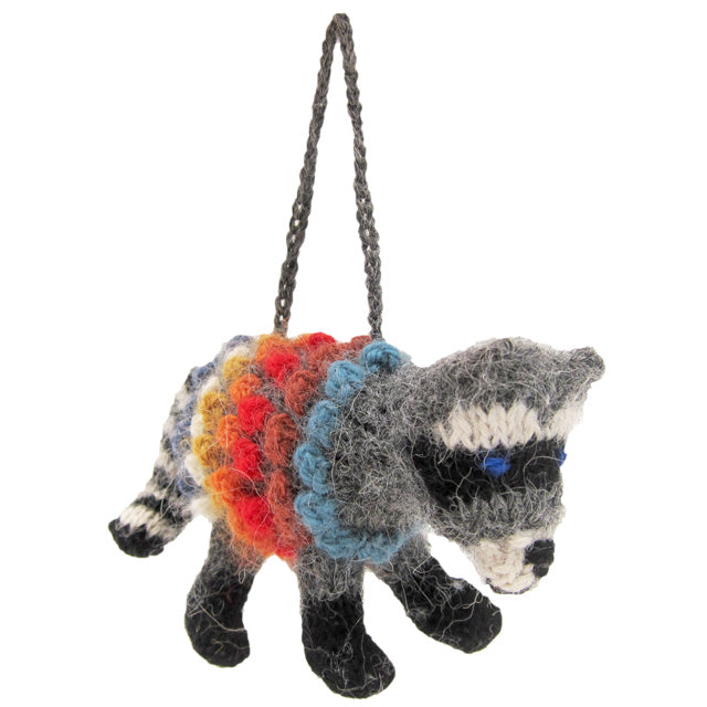 Raccoon  - Alpaca Knitted Ornament