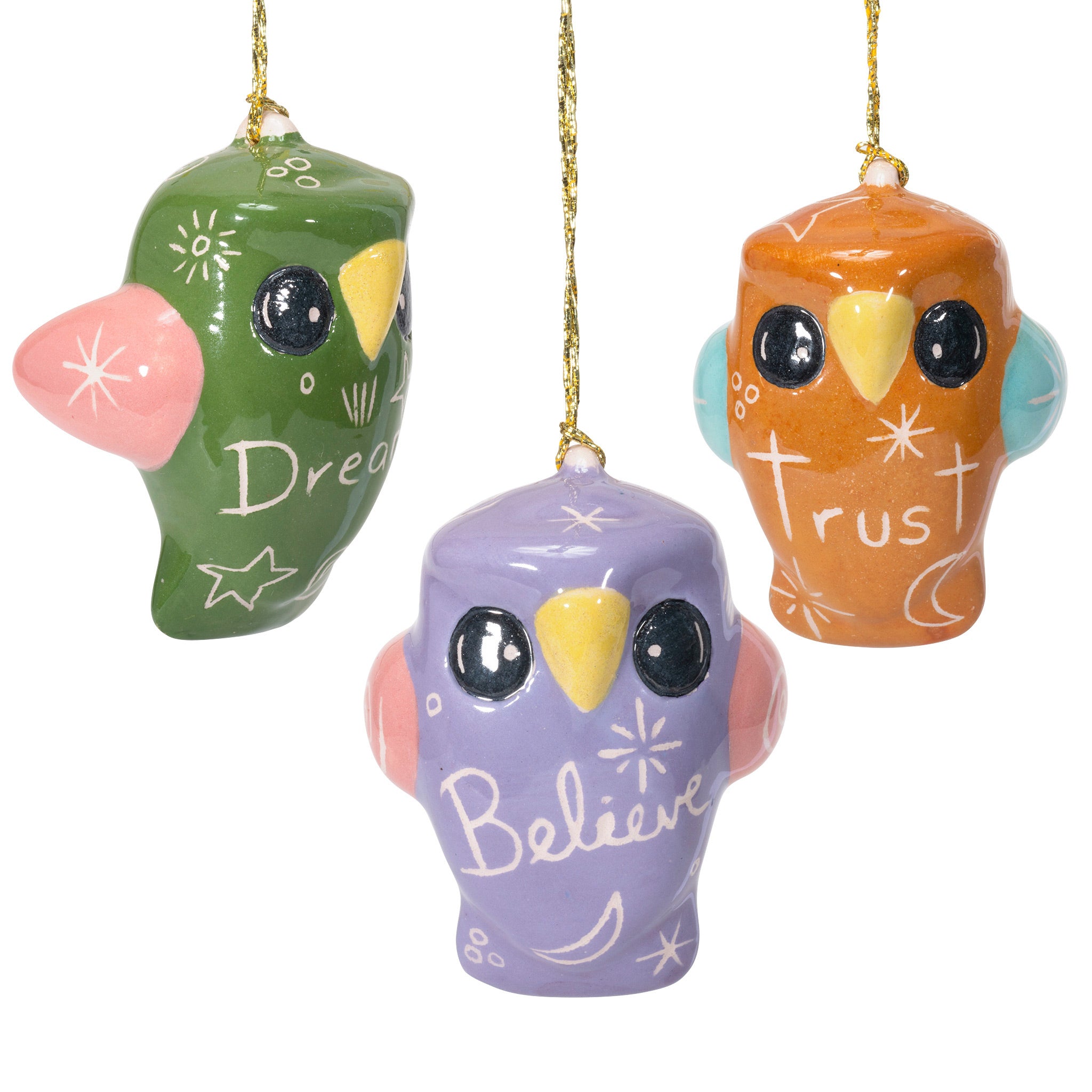 Uplifting Owl - Glazed Ornament