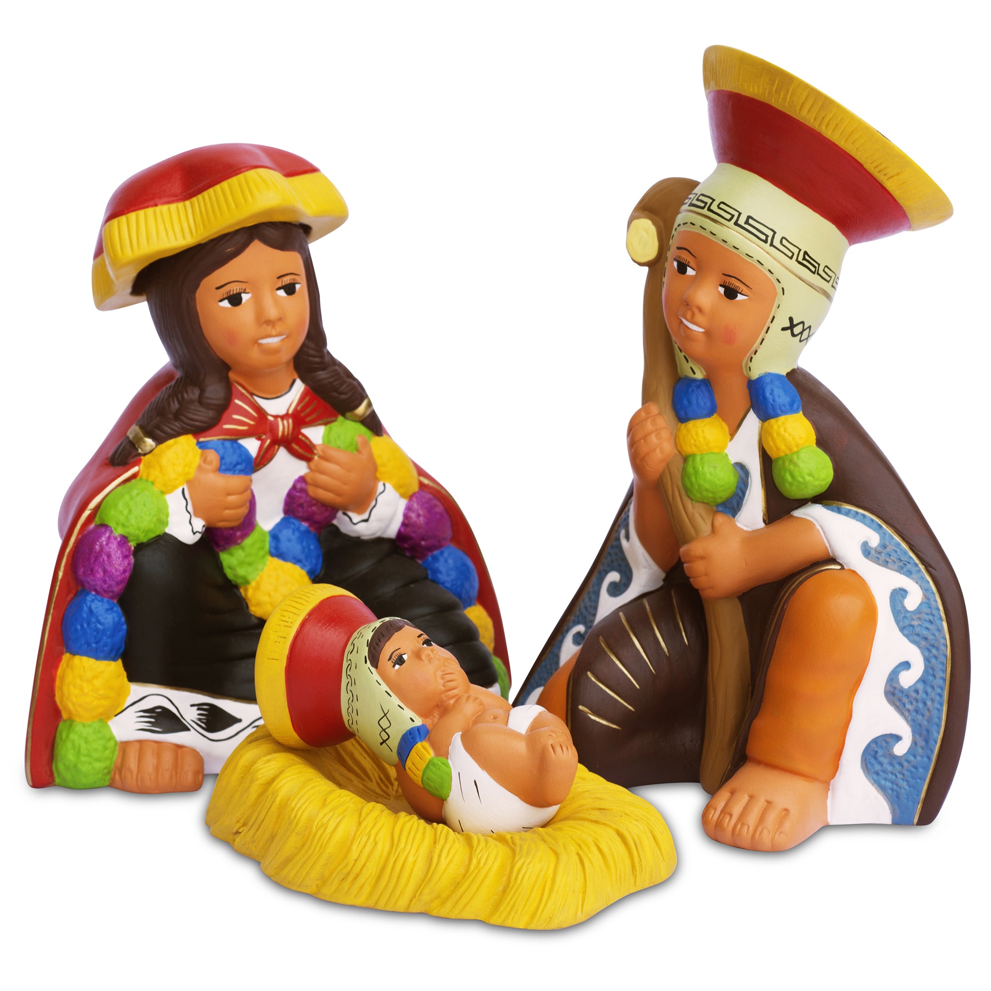 Cuzco Holy Family Nativity Set of 3 - 6.5"H