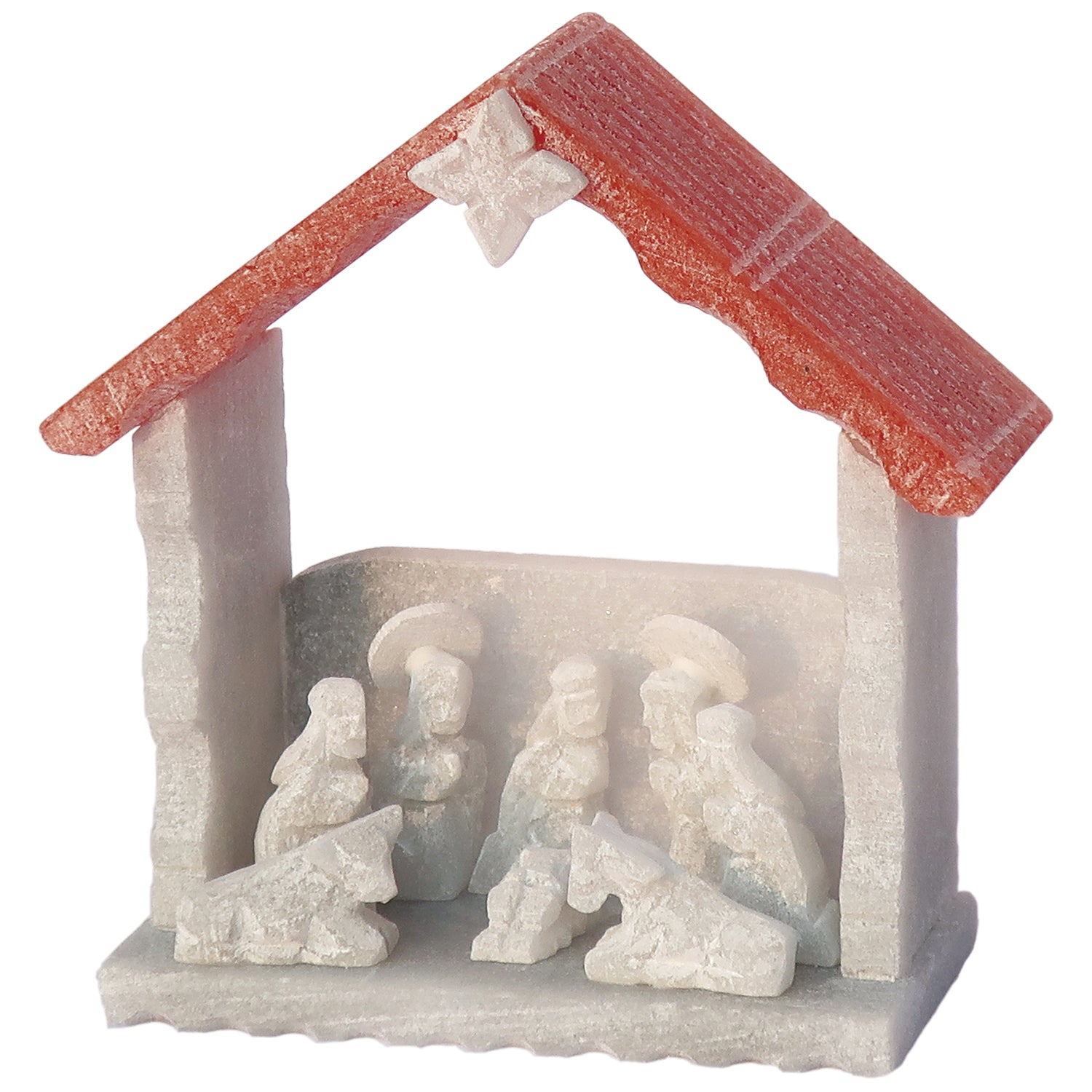 Nativity Hut Alabaster Carving - Large 3.5"