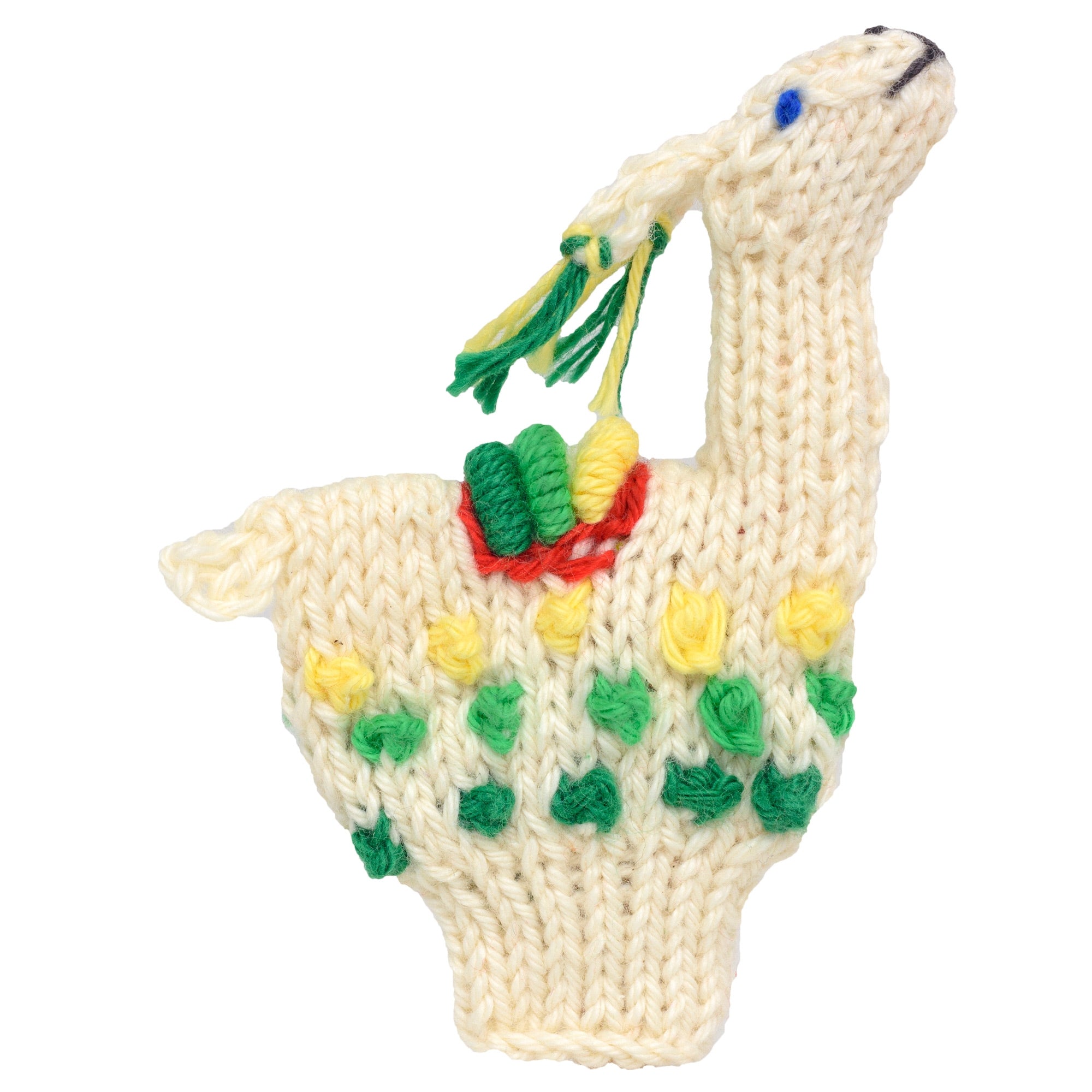 Llama - Bright Organic Cotton Finger Puppet