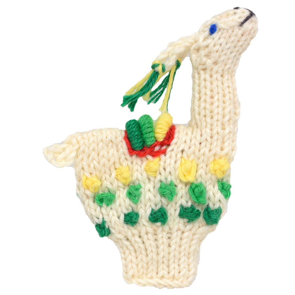 Llama - Bright Organic Cotton Finger Puppet
