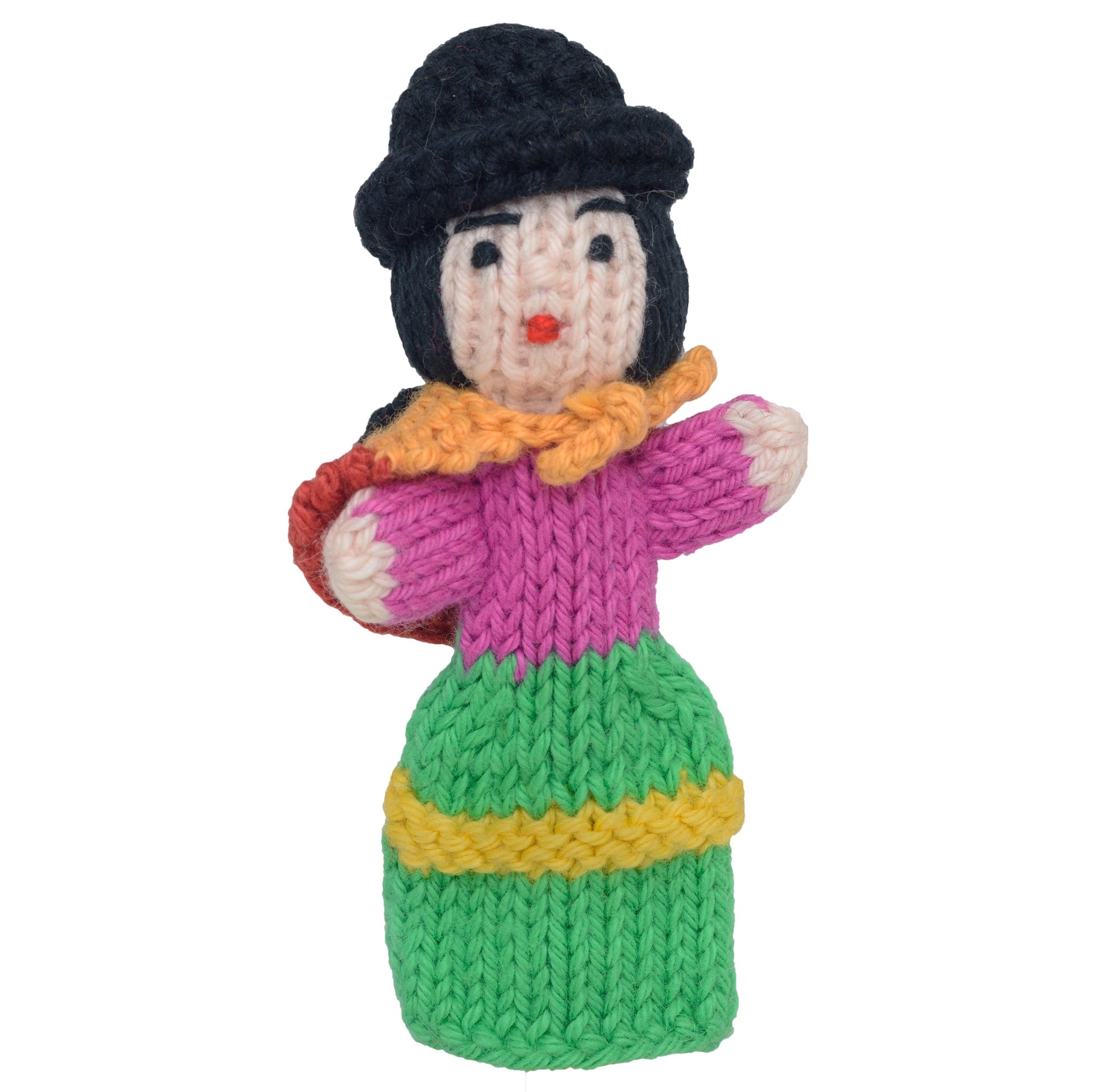 Andean Girl - Bright Organic Cotton Finger Puppet